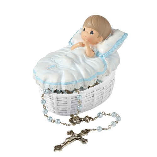 Precious Moments Baptism Rosary Set for Boys