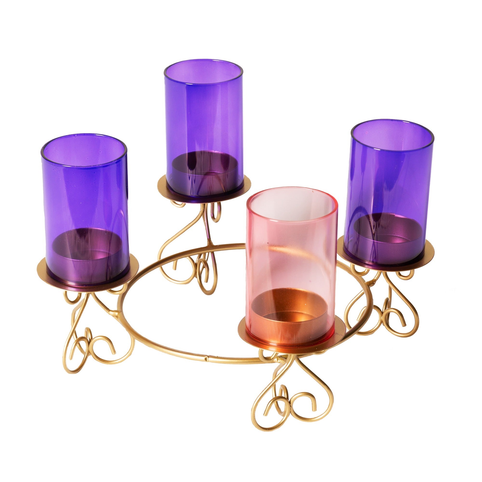 Gold Metal Advent Glass Candleholder, image size:2000x2000