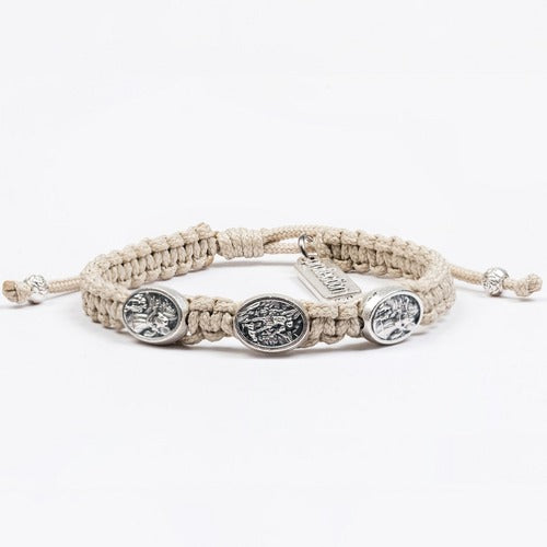 St. Michael Kids Tan and Silver Bracelet