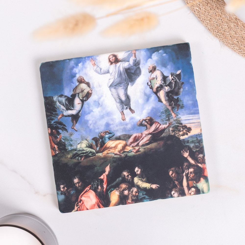 Raphael's Transfiguration Tumbled Stone Tile - 6" x 6"