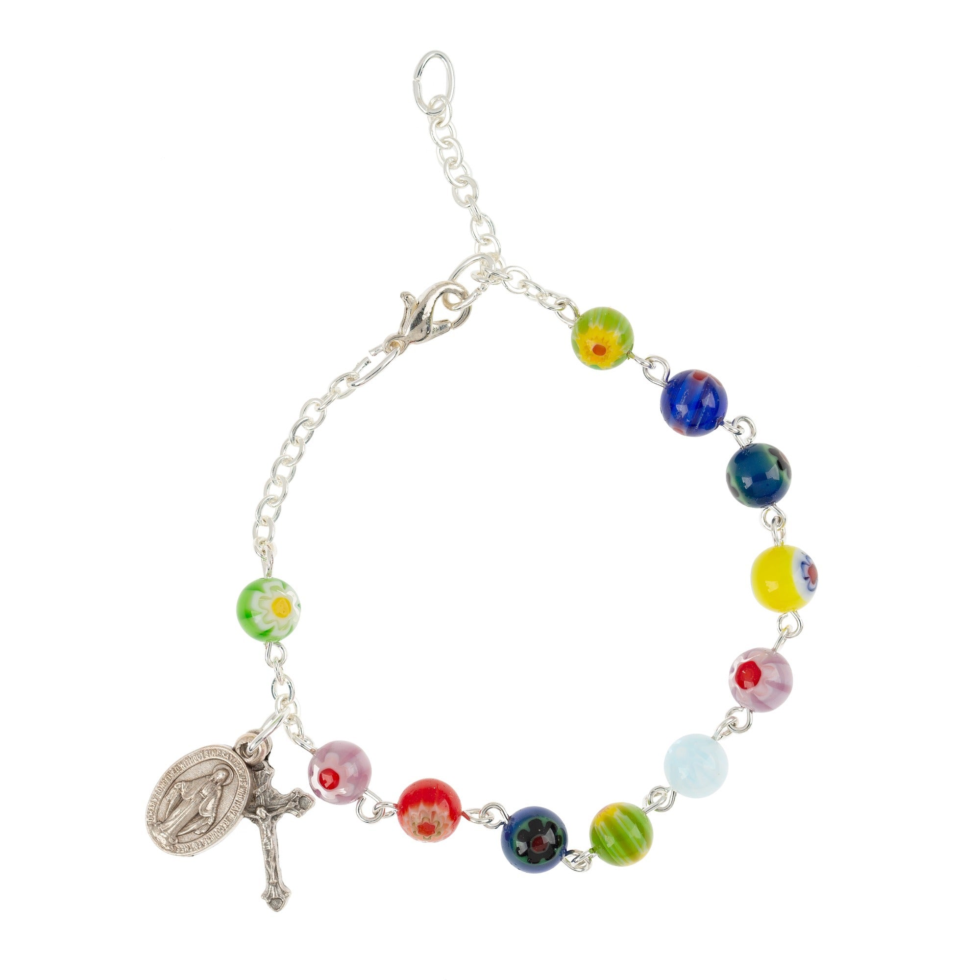 Multicolored Millefiori Rosary Bracelet
