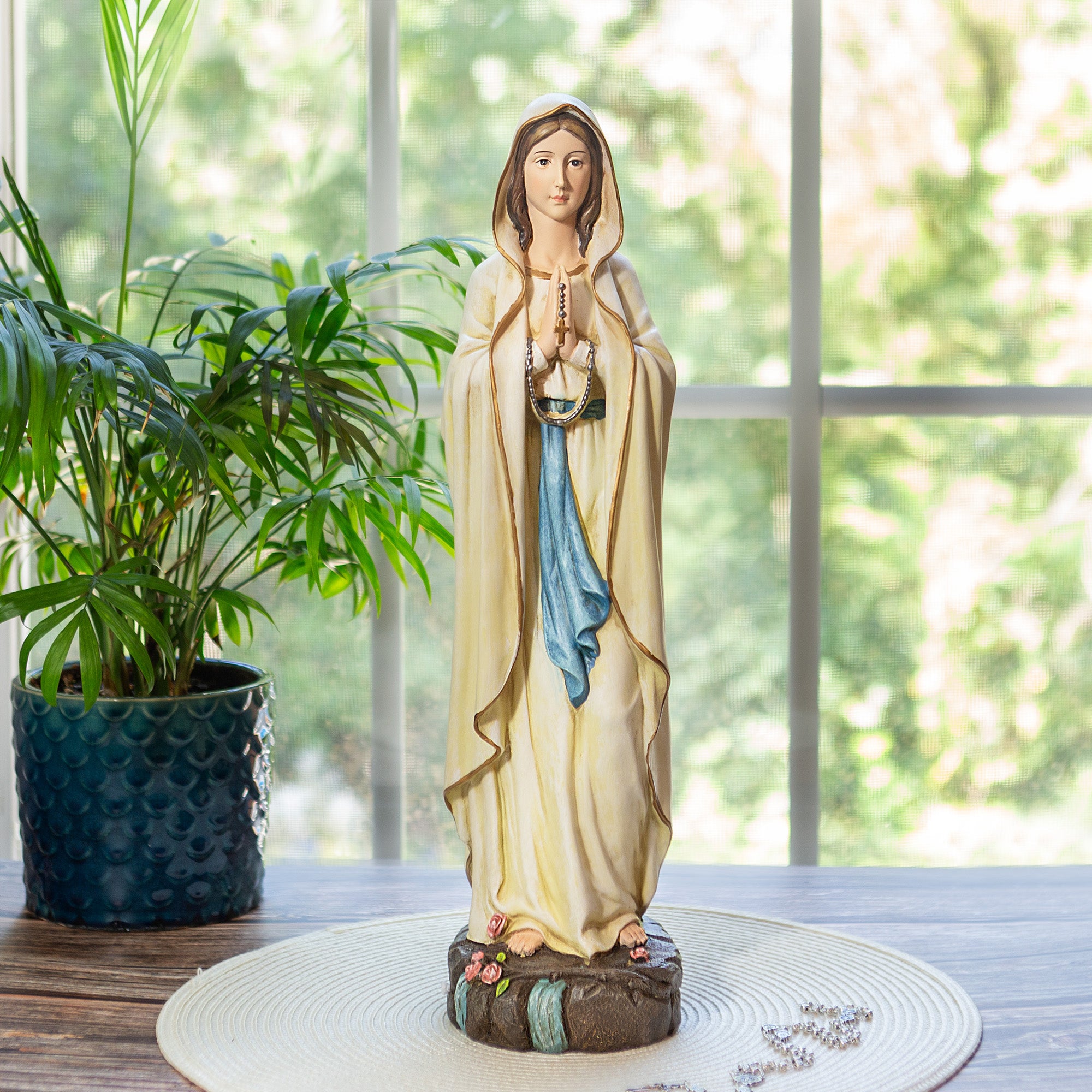 Our Lady of Lourdes Color Statue