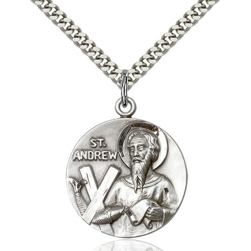 Sterling Silver St. Andrew Pendant 1 X 7/8"