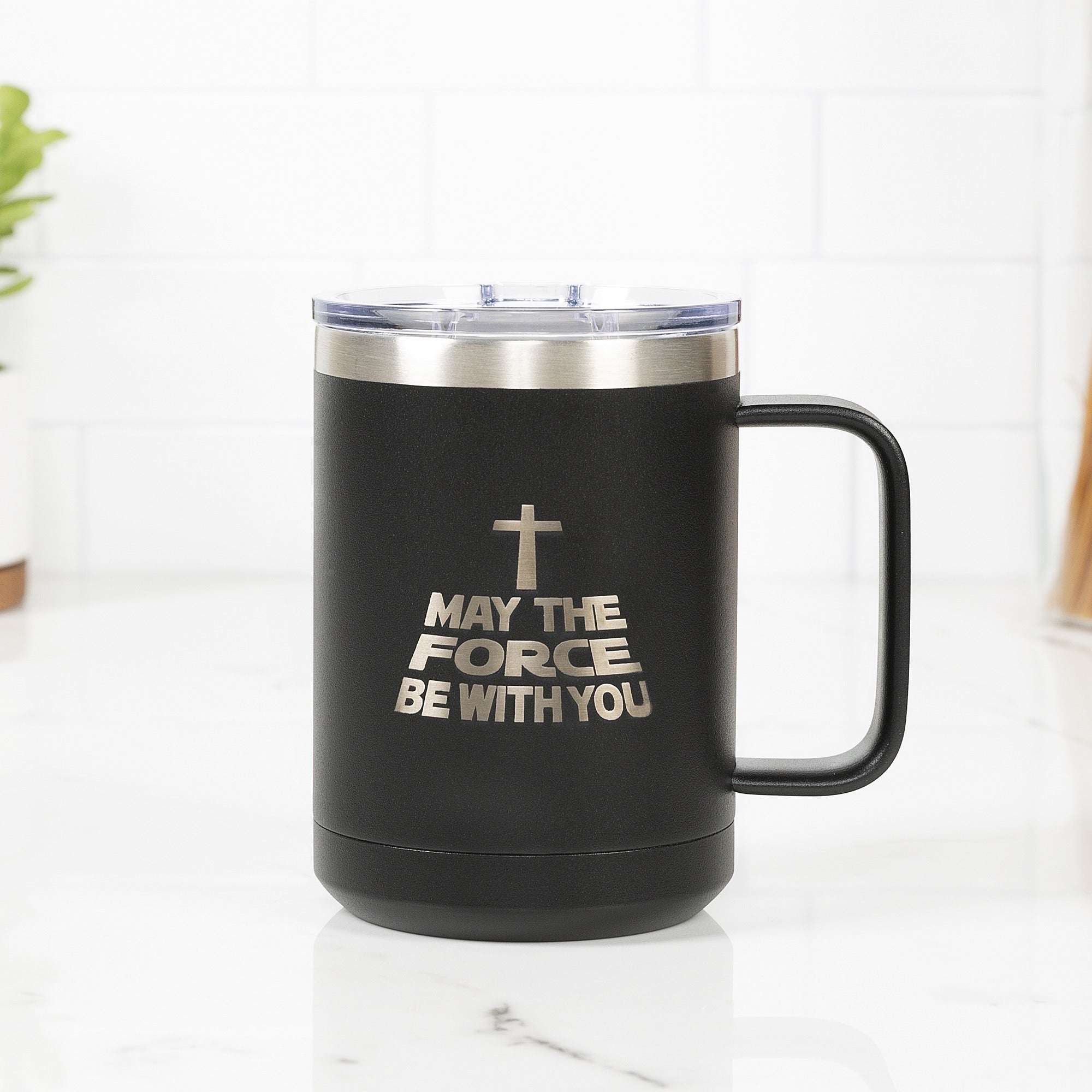 Personalized Force Be With You Black Travel Mug