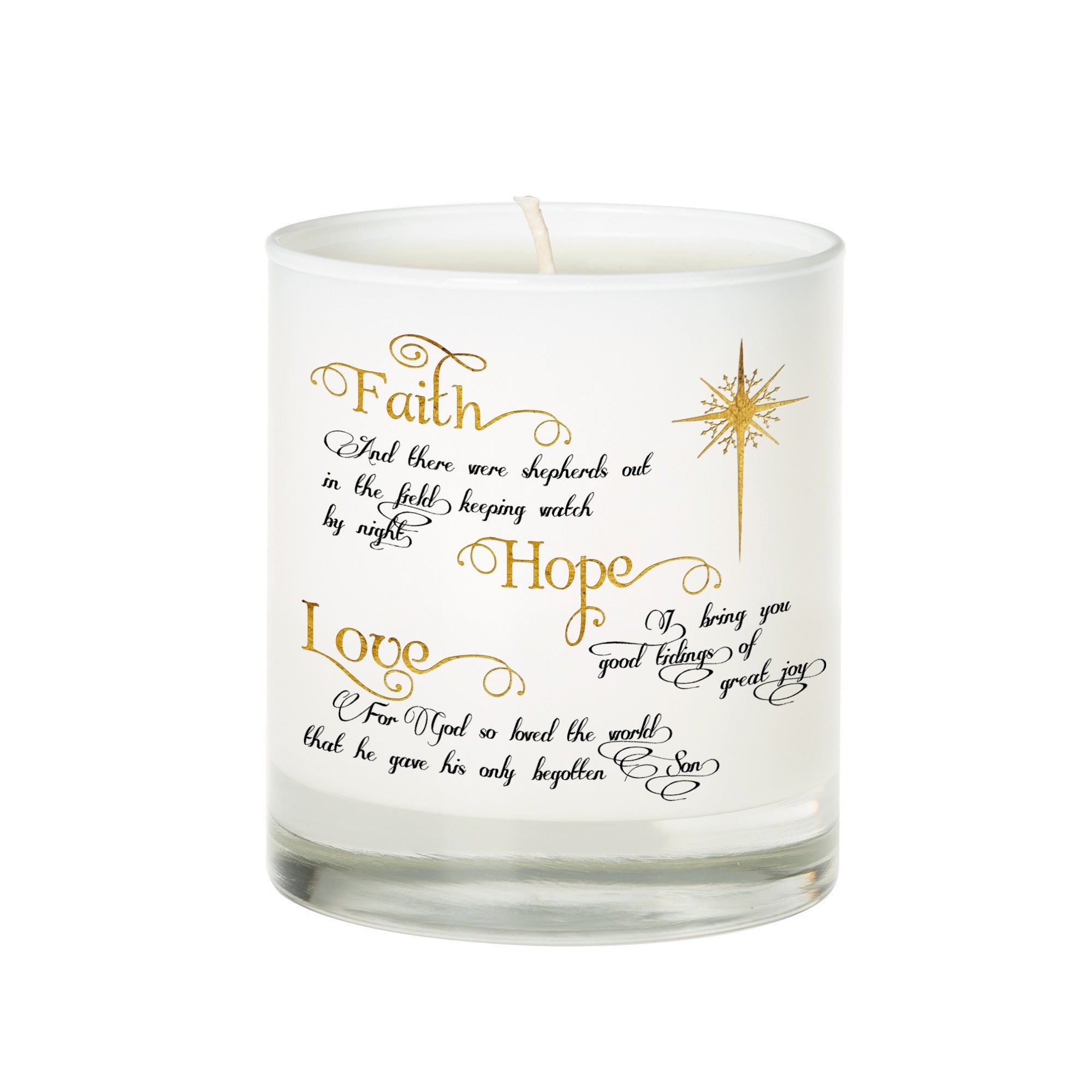 Faith Hope and Love Christmas Candle