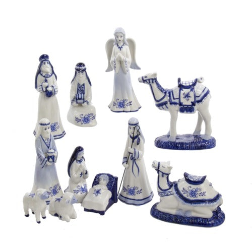 Porcelain Delft Nativity Set
