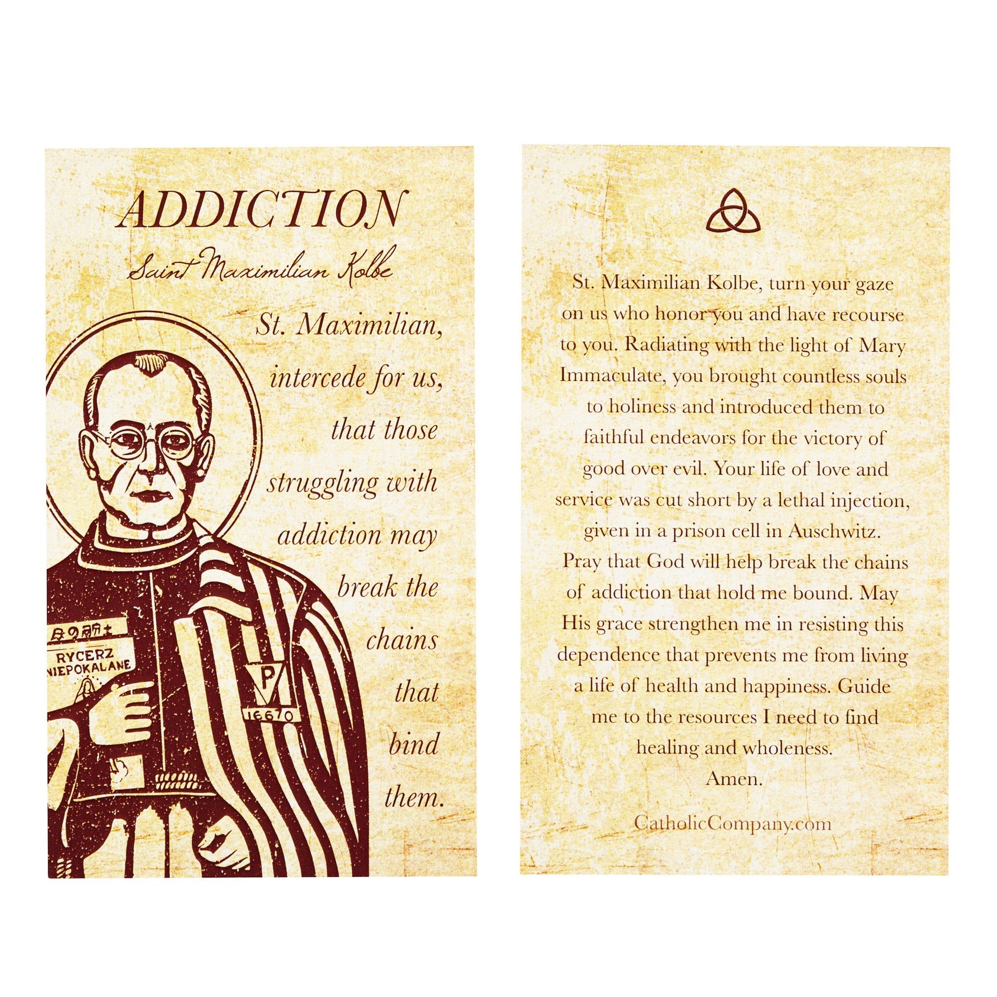 St. Maximilian Kolbe - Addiction Prayer Card