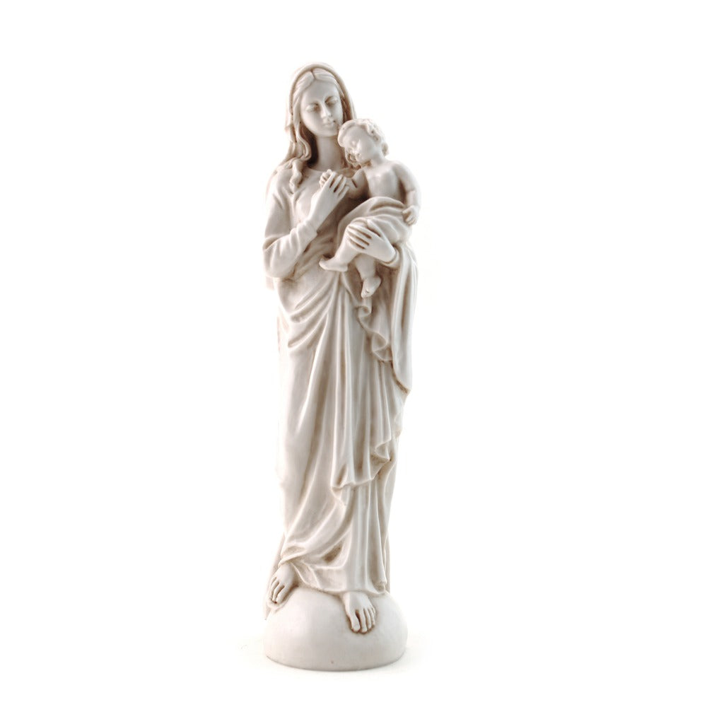 Antique White Madonna & Child - 8 inch