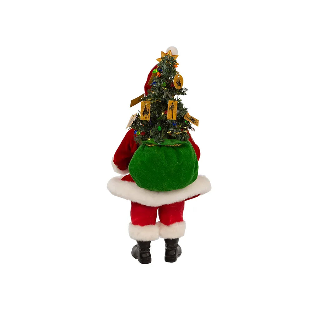 Battery Operated LED Santa Holding Nativity Scene - 13"