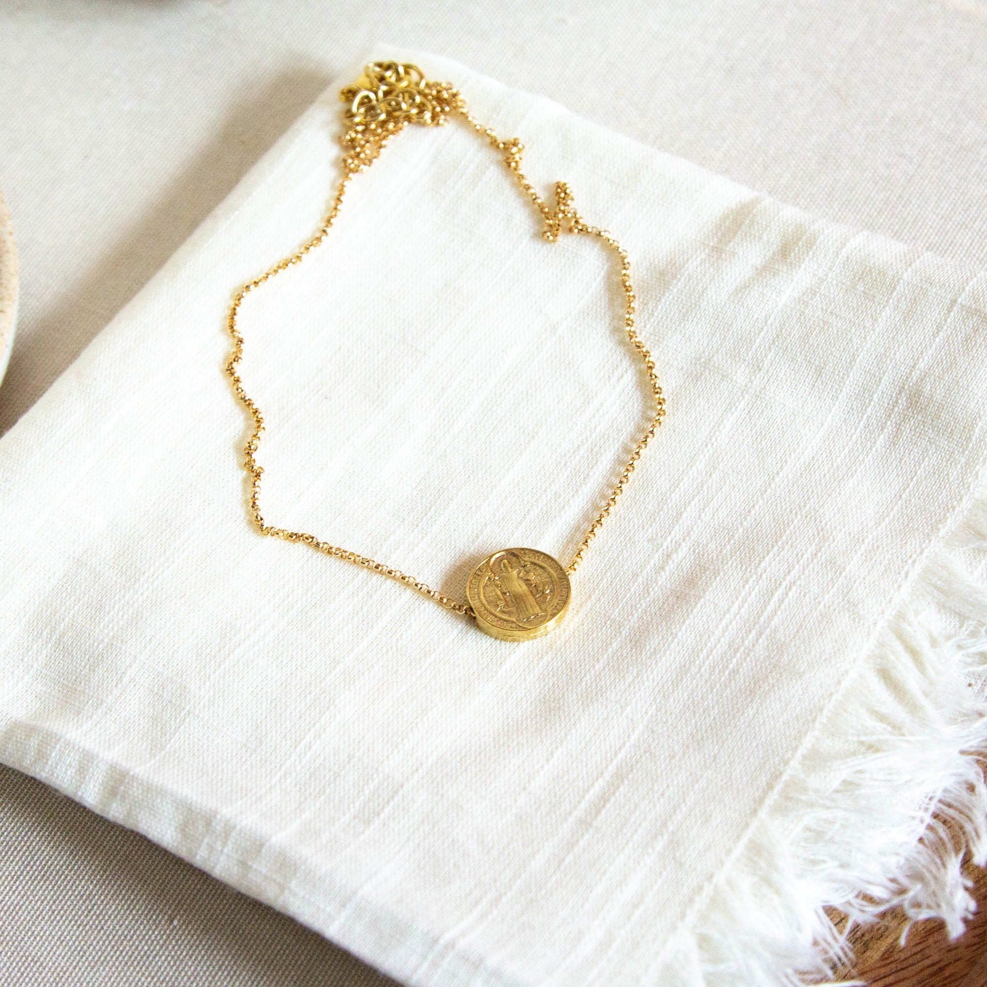 St. Benedict Medal Sliding Bead Necklace