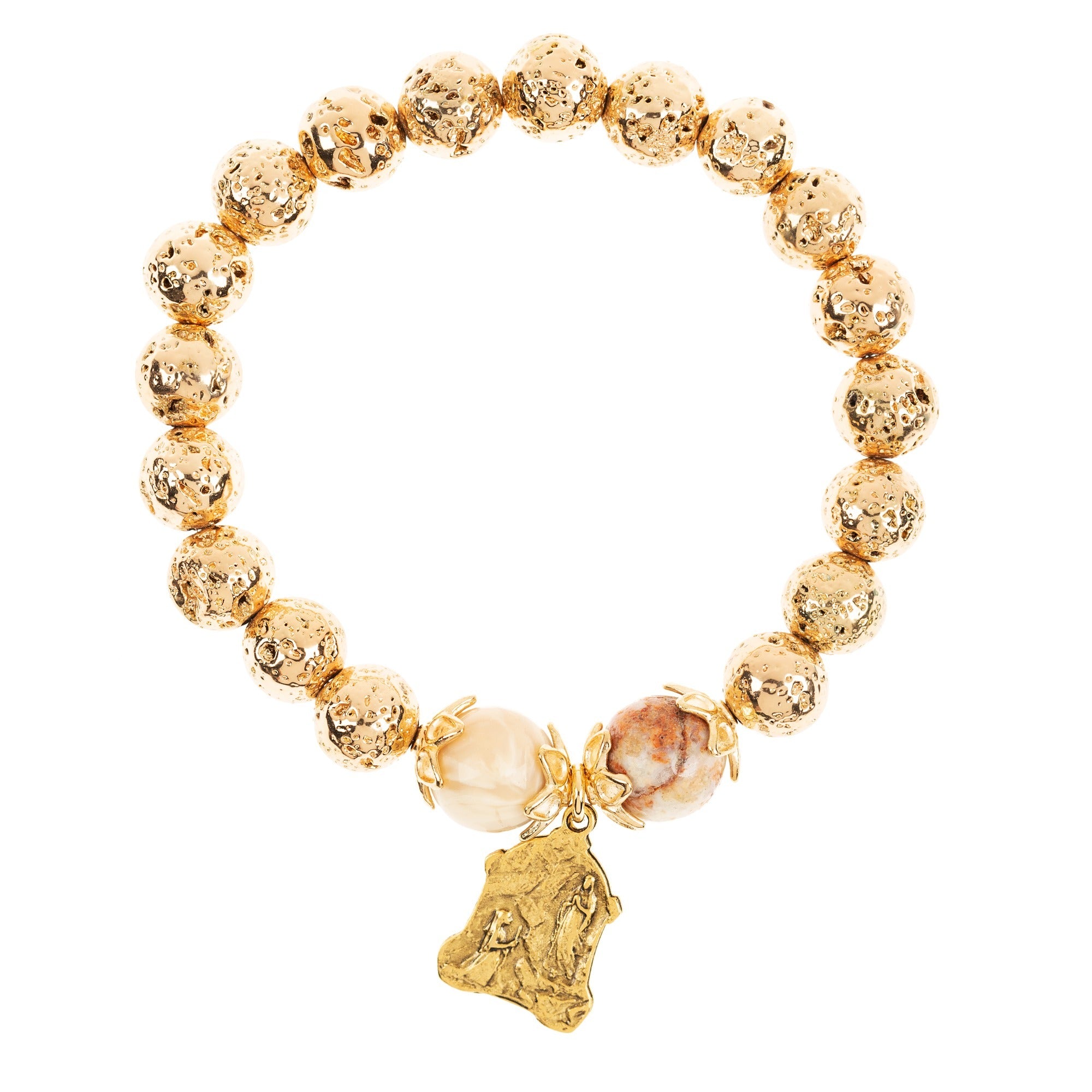 Ave Maria Gold Stretch Bracelet