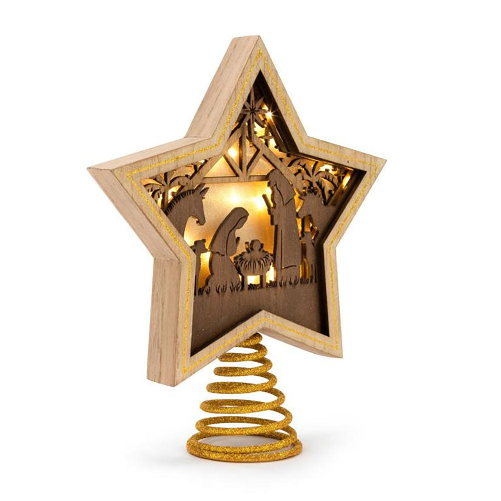 LED Star Nativity Tree Topper - 8.5" x 10"