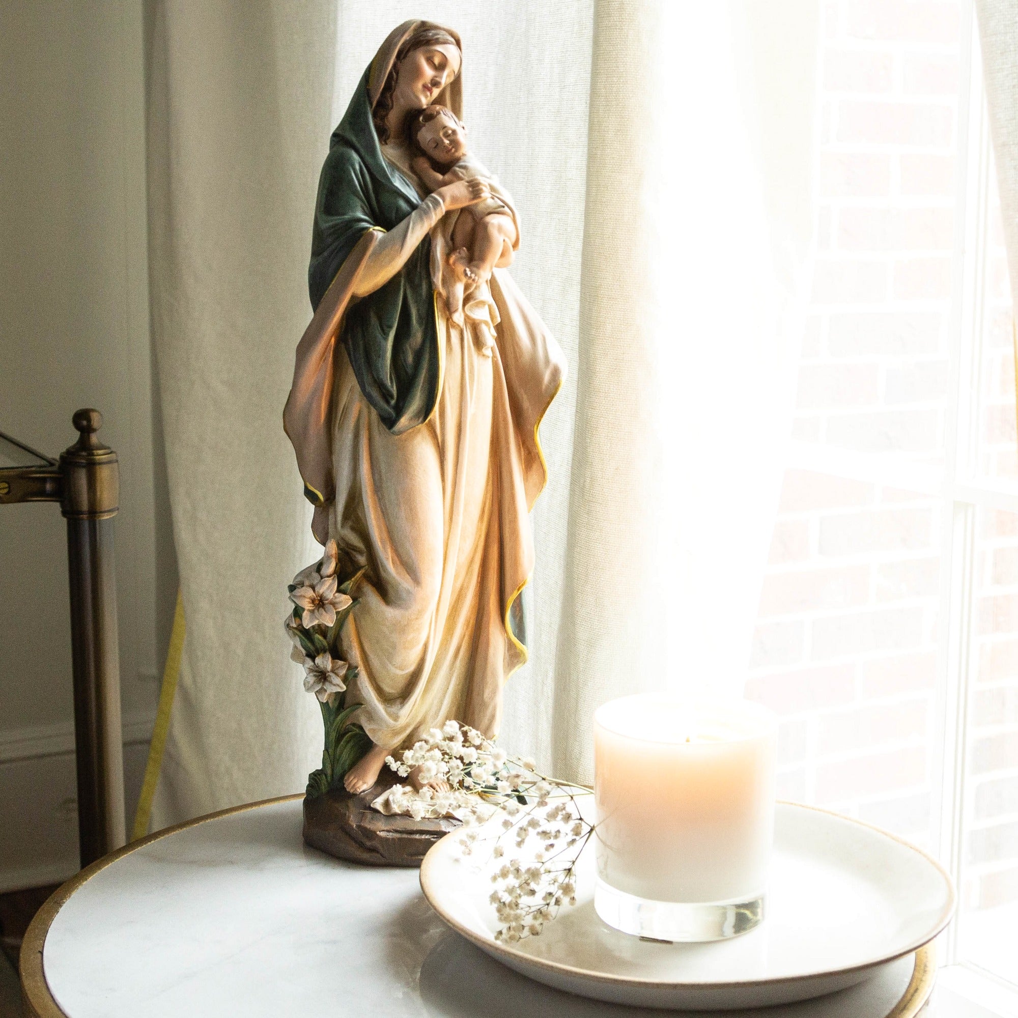 Sleeping Madonna and Child Statue