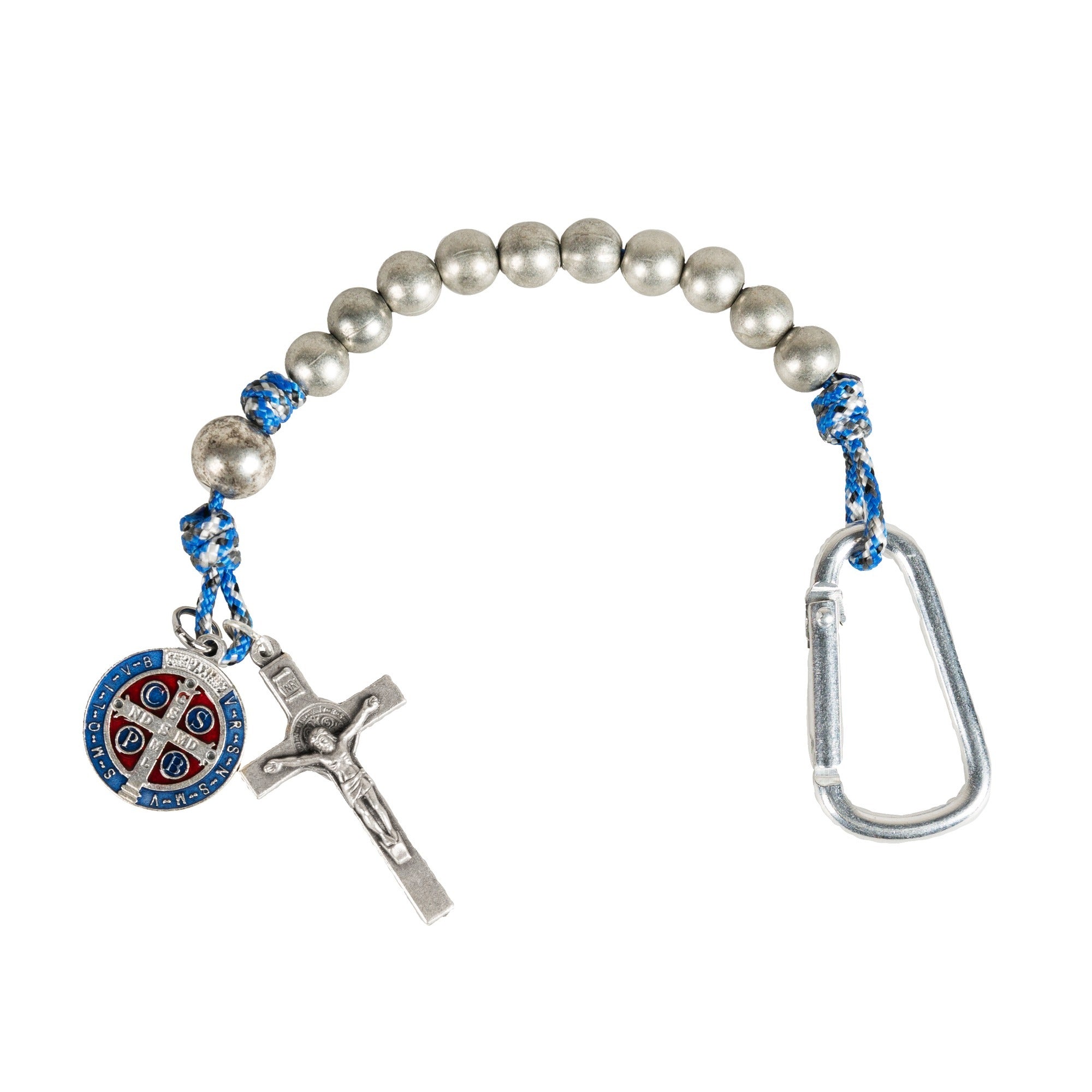 St. Benedict Blue Paracord Brave Beads Tenner Rosary