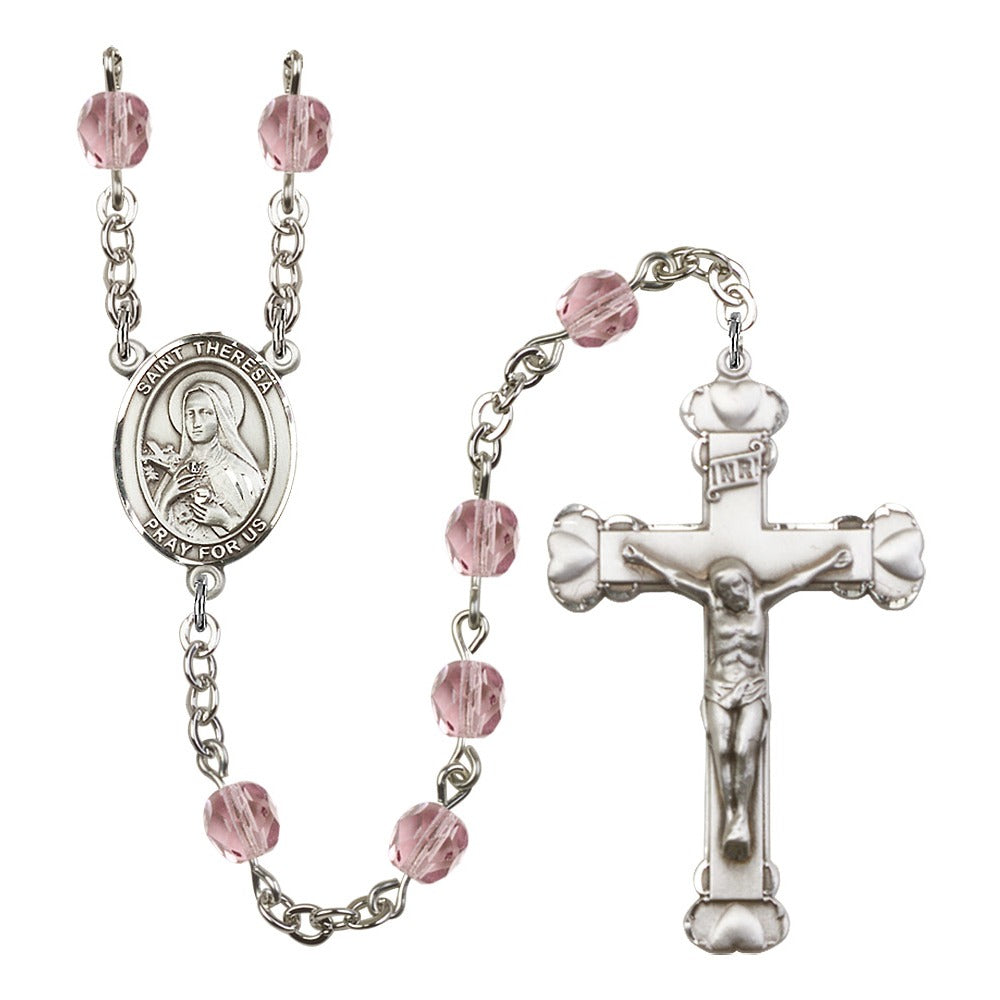 St. Theresa Light Purple June Rosary 6mm