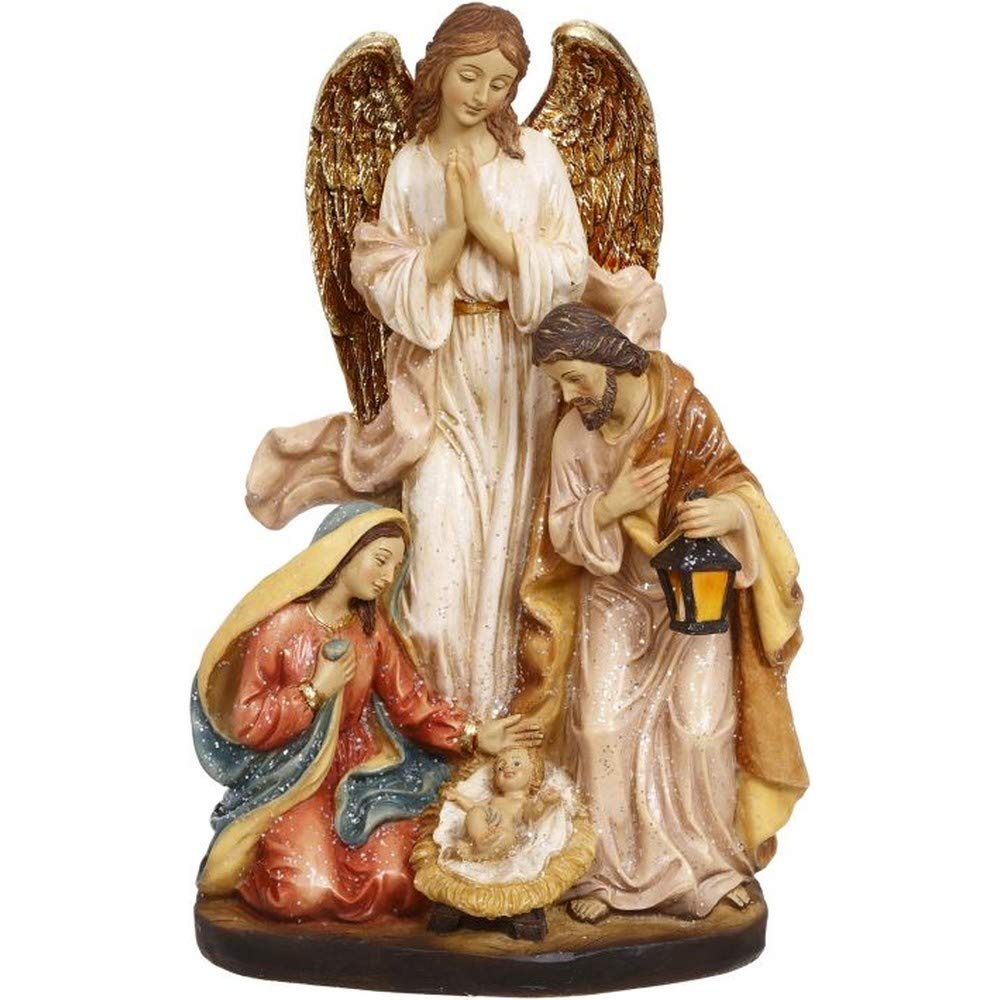 Holy Family with Angel - 9.5" Statue
