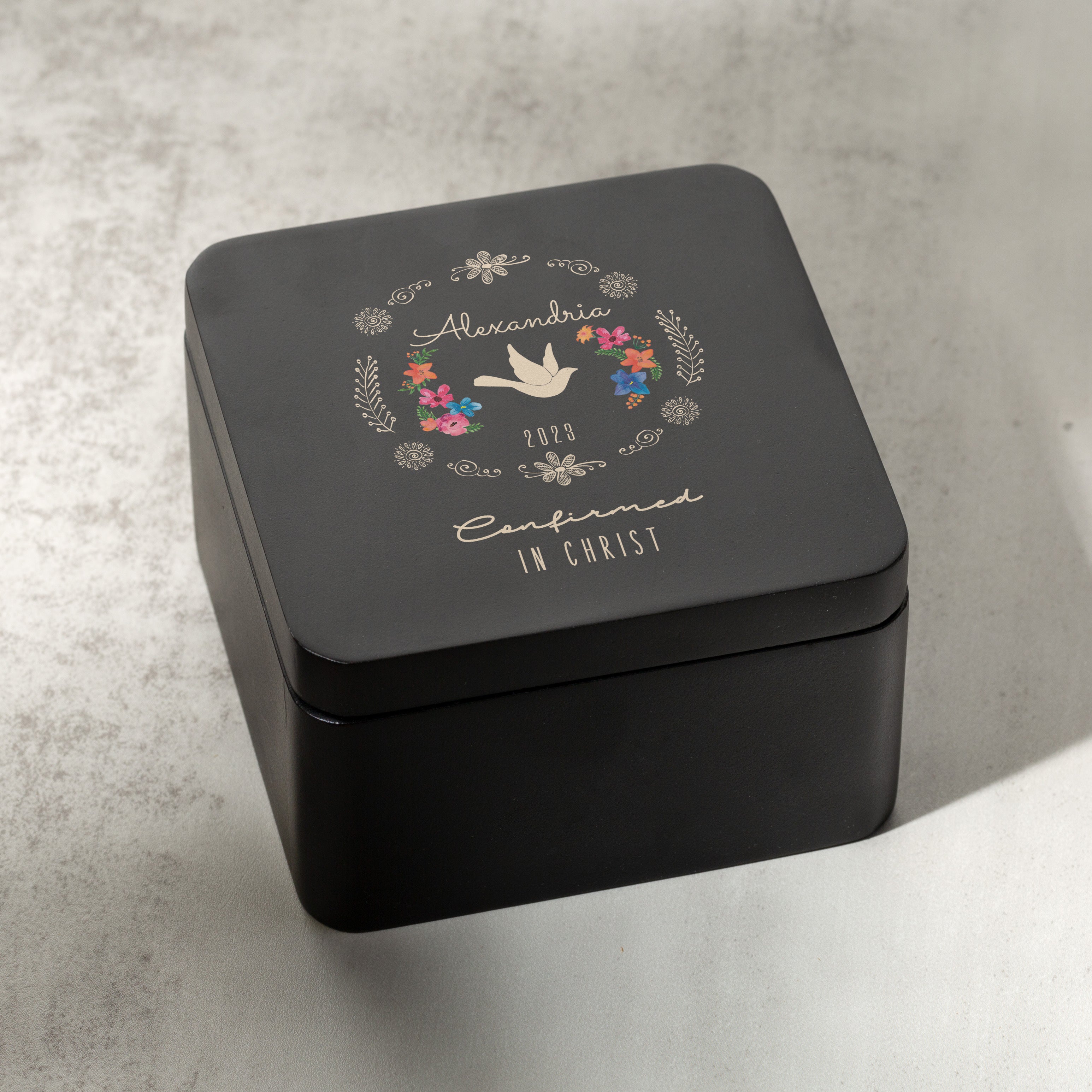 Personalized Boho Confirmation Keepsake Box