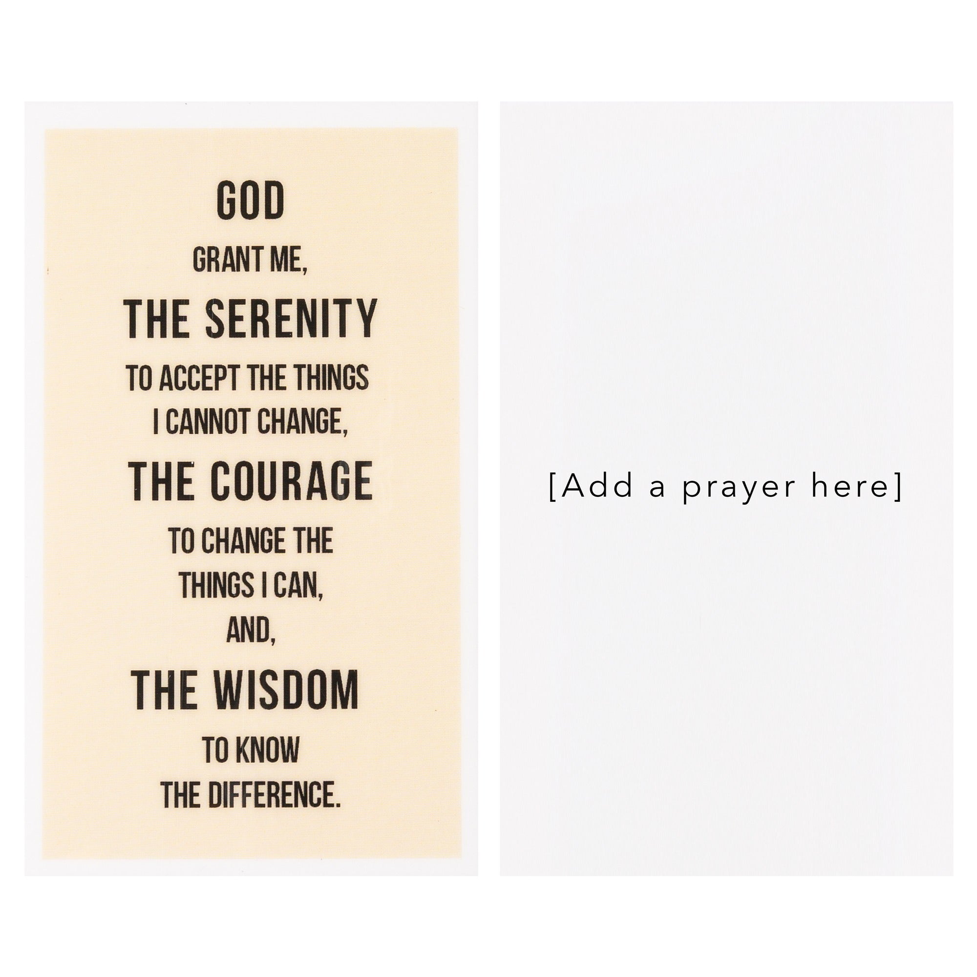 Serenity Prayer Personalized Prayer Card