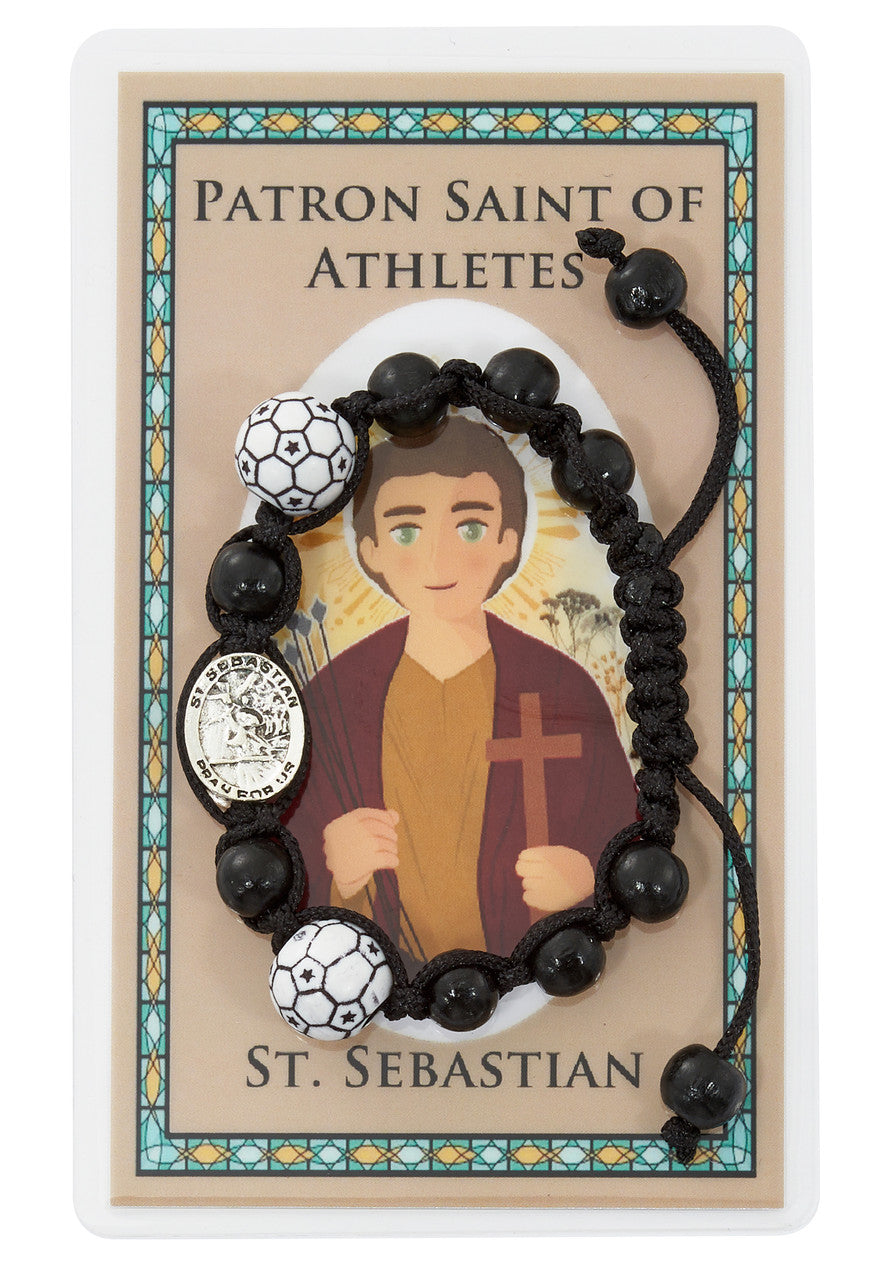 St. Sebastian Corded Soccer Bracelet