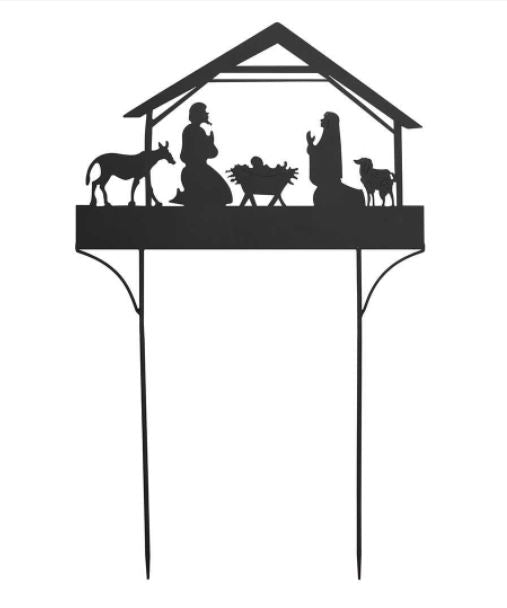 Manger Scene Metal Yard Sign