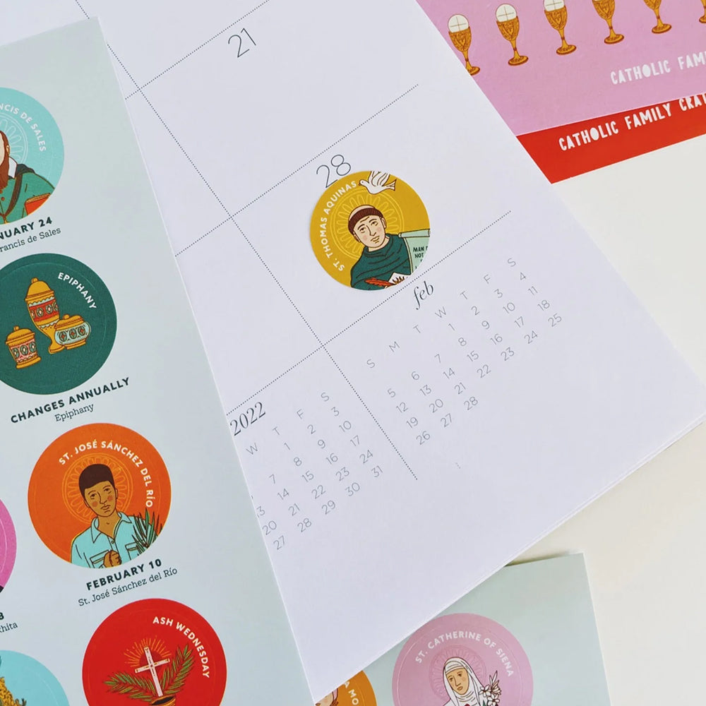 A Year of Catholic Stickers - 360+ Calendar Stickers