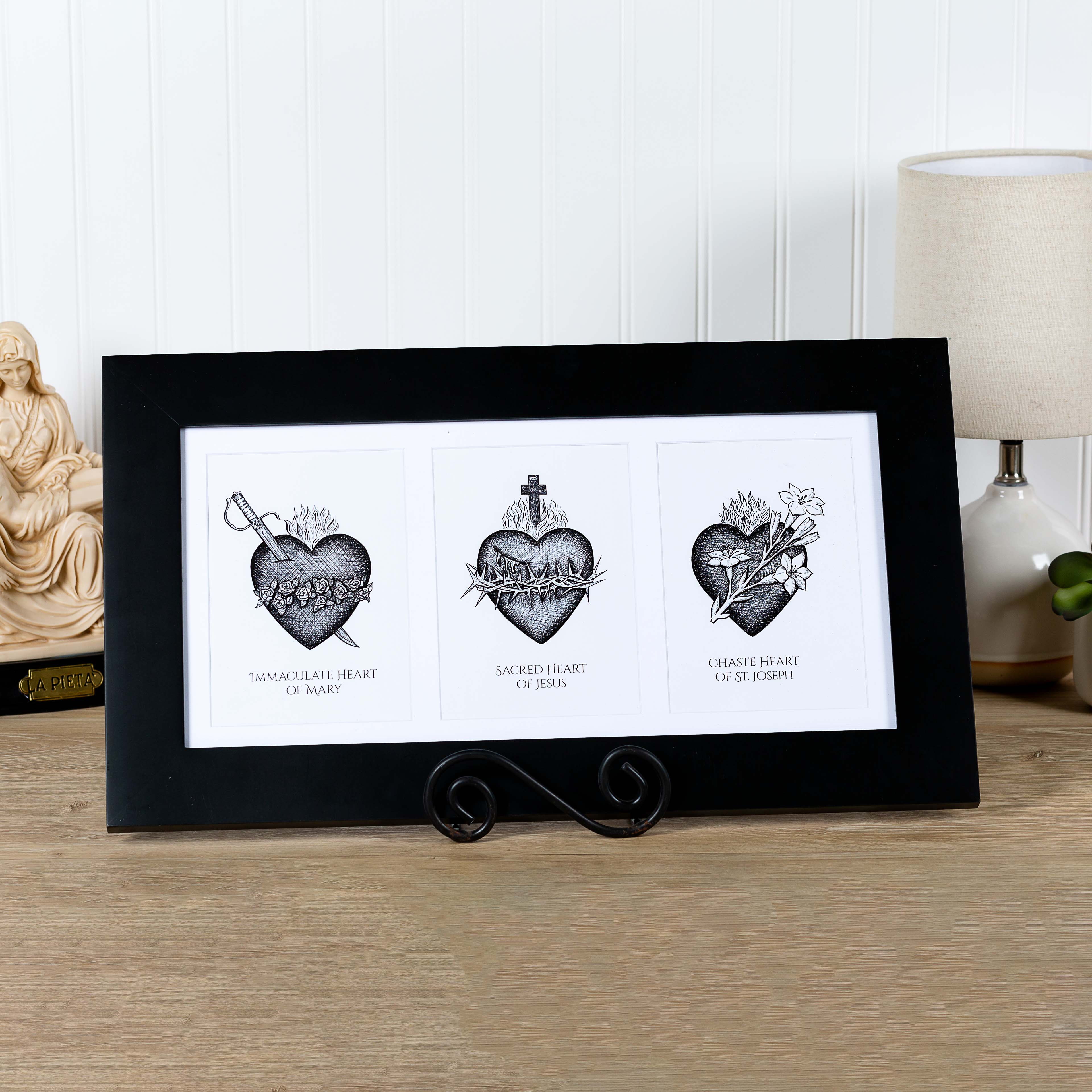Three Hearts Framed Print - 11x20