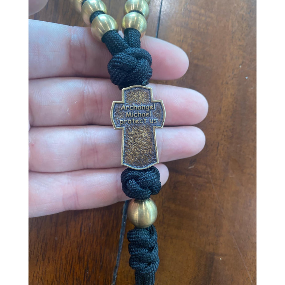 Brass St. Michael & St. Benedict Paracord Rosary