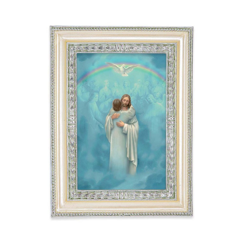 Welcome Home Pearlized Silver Framed Print