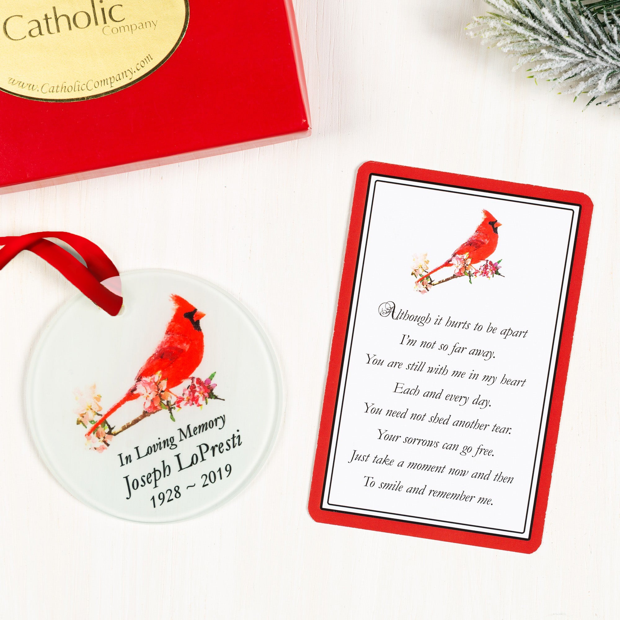 Personalized Cardinal Memorial Ornament