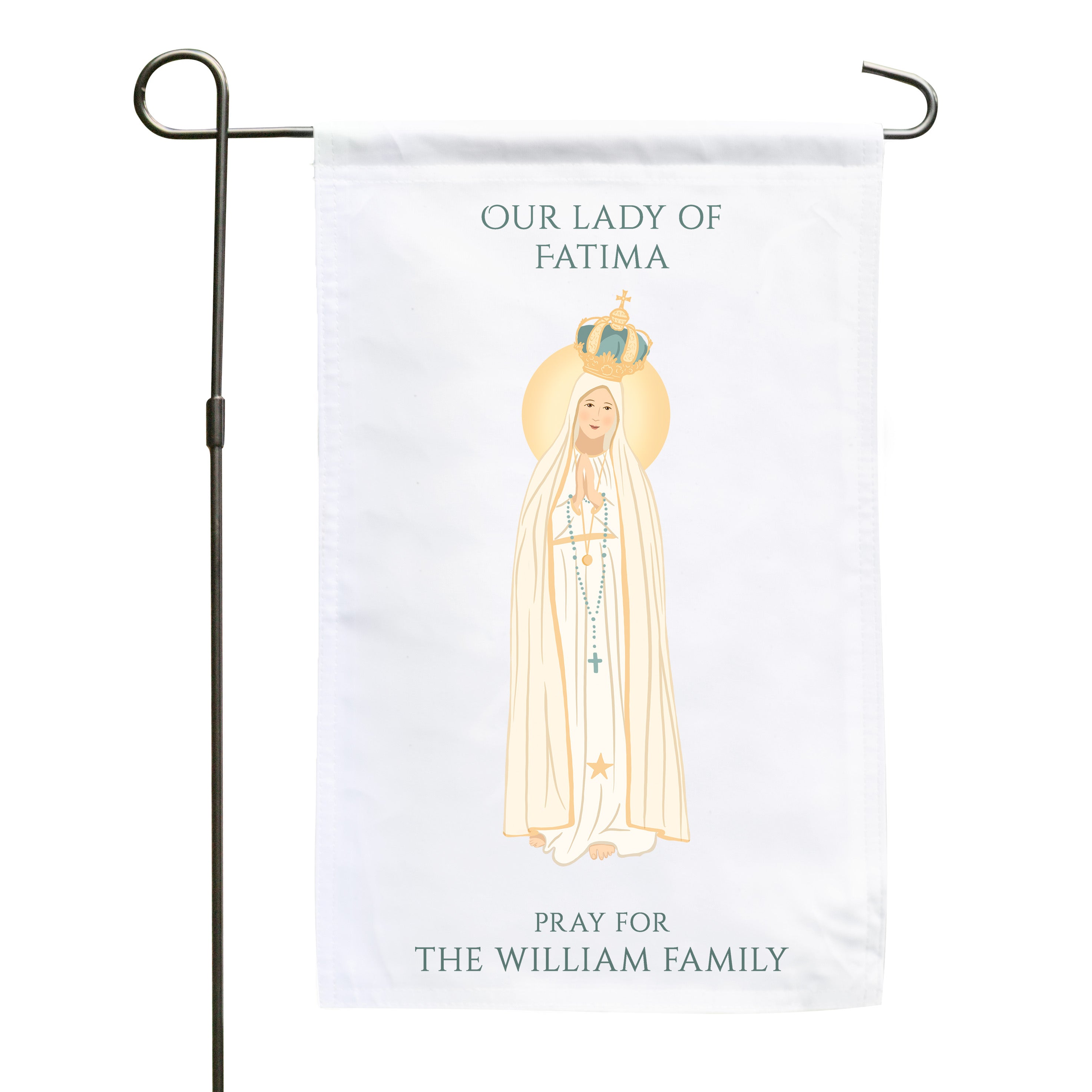 Our Lady of Fatima Personalized Garden Flag