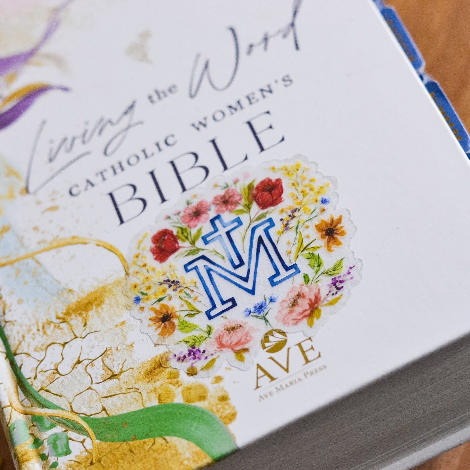 Floral Marian Cross Vinyl Sticker