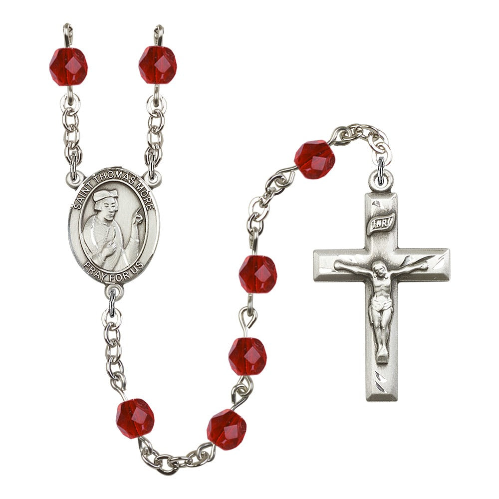 St. Thomas More Red July Rosary 6mm