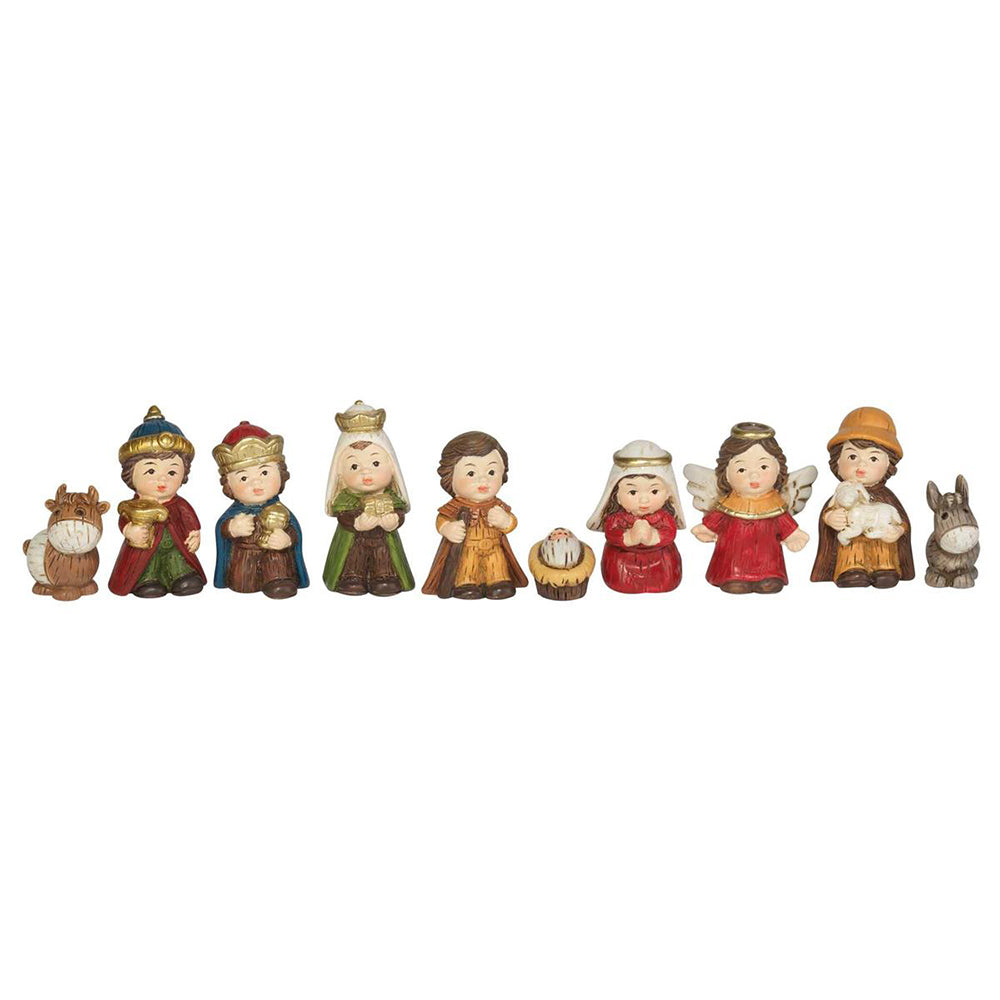 Christmas Children Colored Nativity Set - 10 Pieces