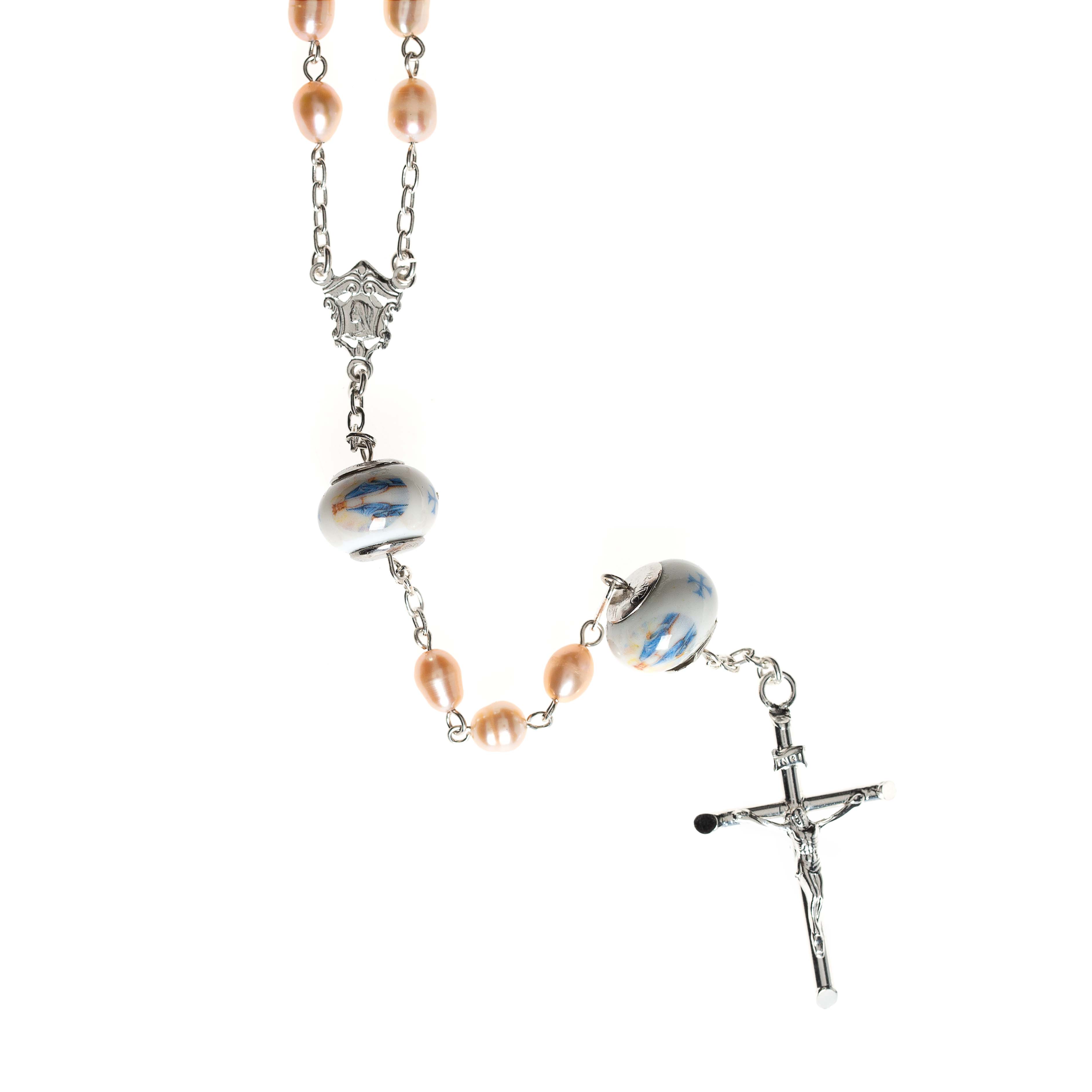 Italian Freshwater Pearl Miraculous Rosary