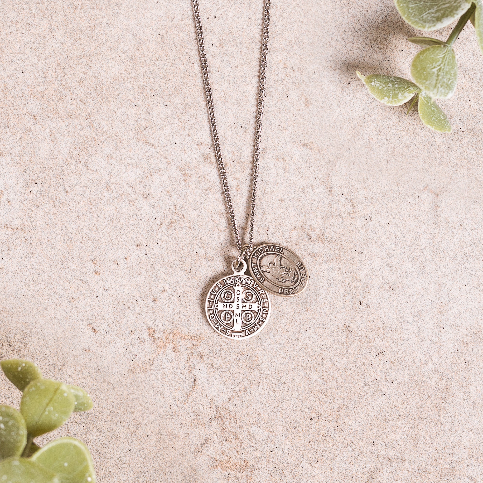 Sts. Michael & Benedict Spiritual Protection Necklace