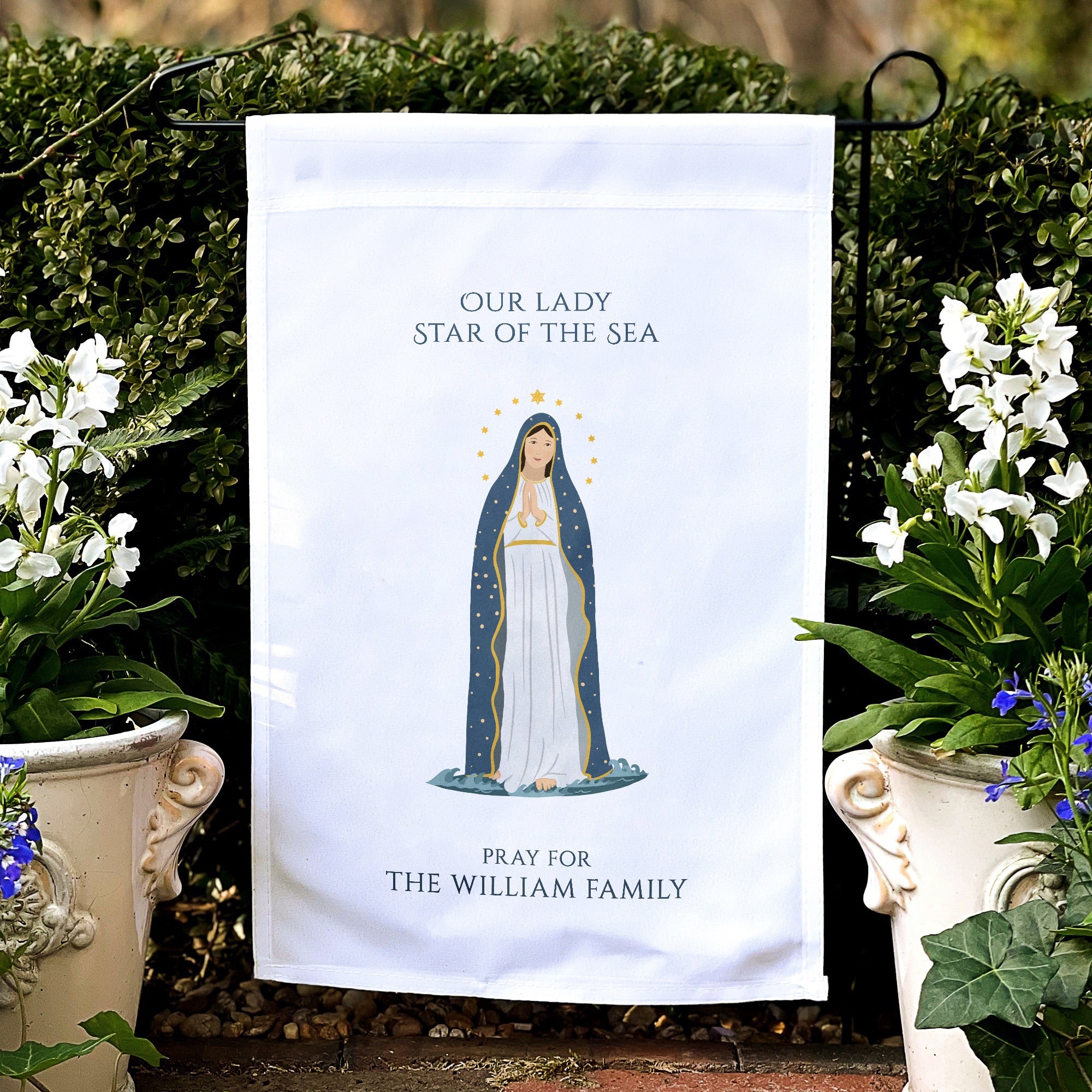 Our Lady Star of the Sea Personalized Garden Flag