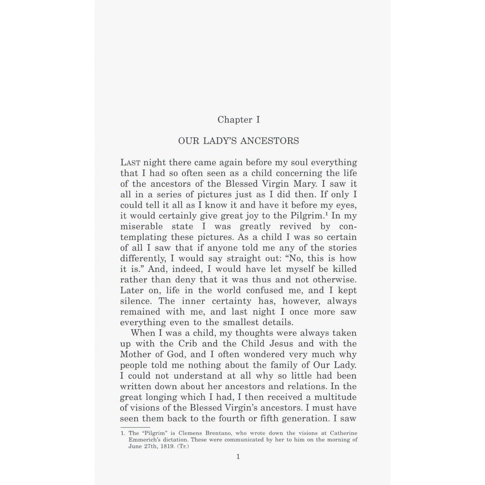 The Life of the Blessed Virgin Mary From the Visions of Ven. Anne Catherine Emmerich