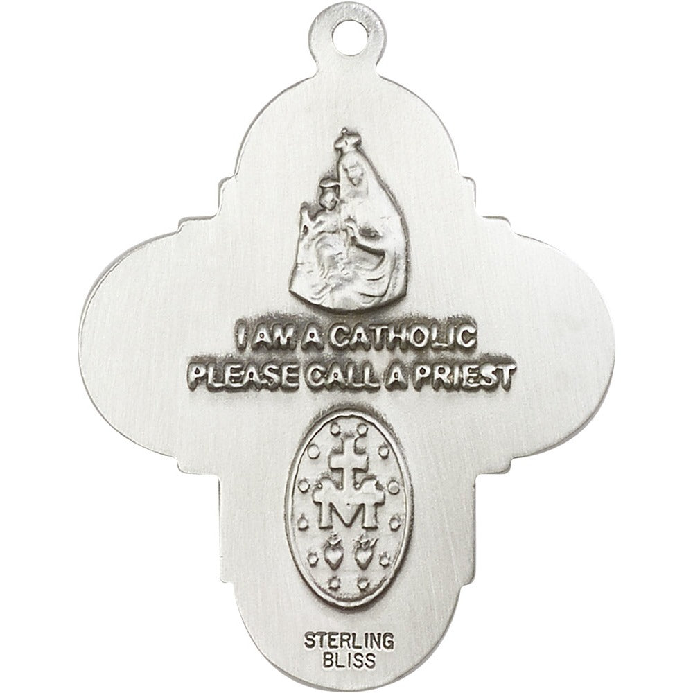 Sterling Silver 4-Way Pendant 1 18 X 7/8 Inch