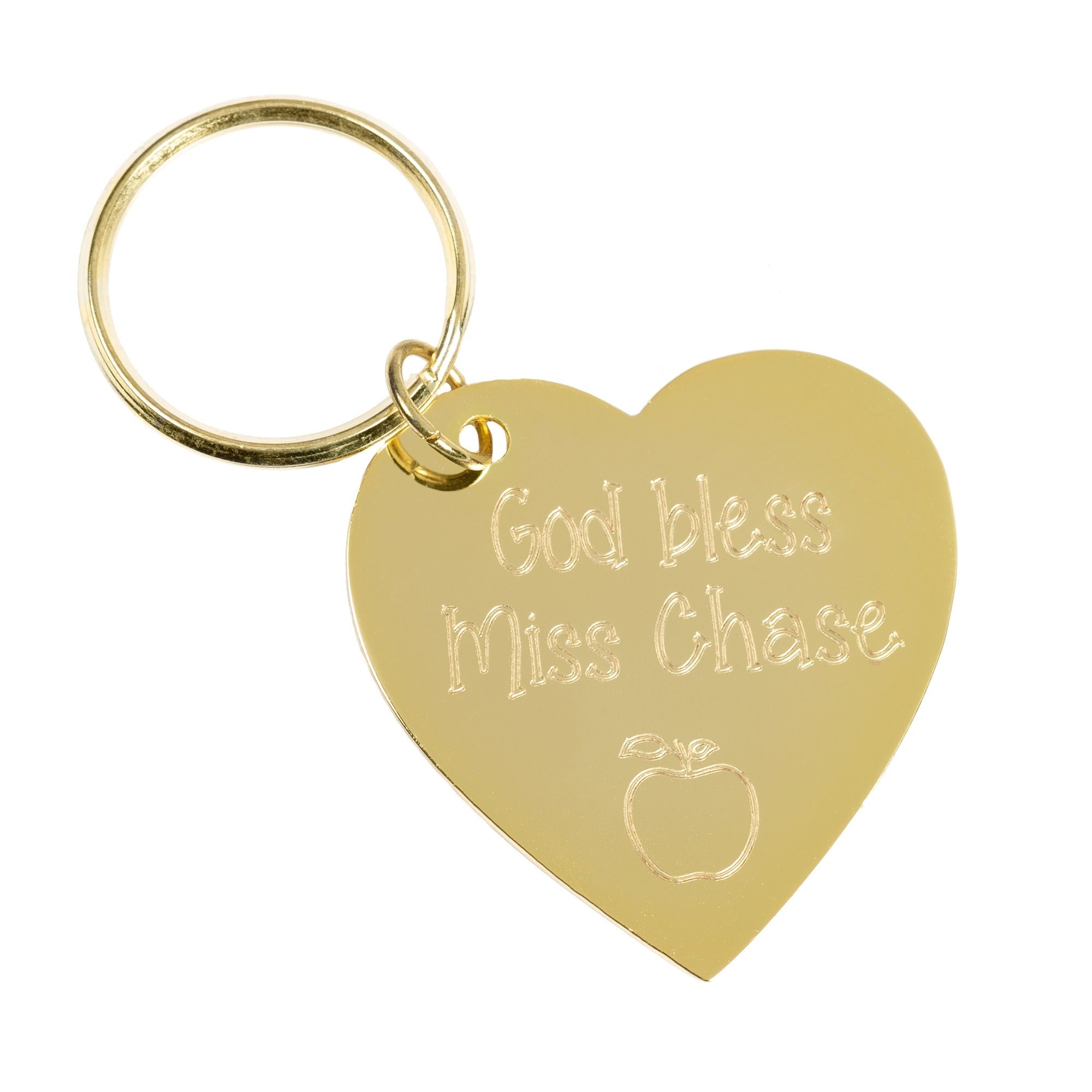 Personalized God Bless Teacher Keychain