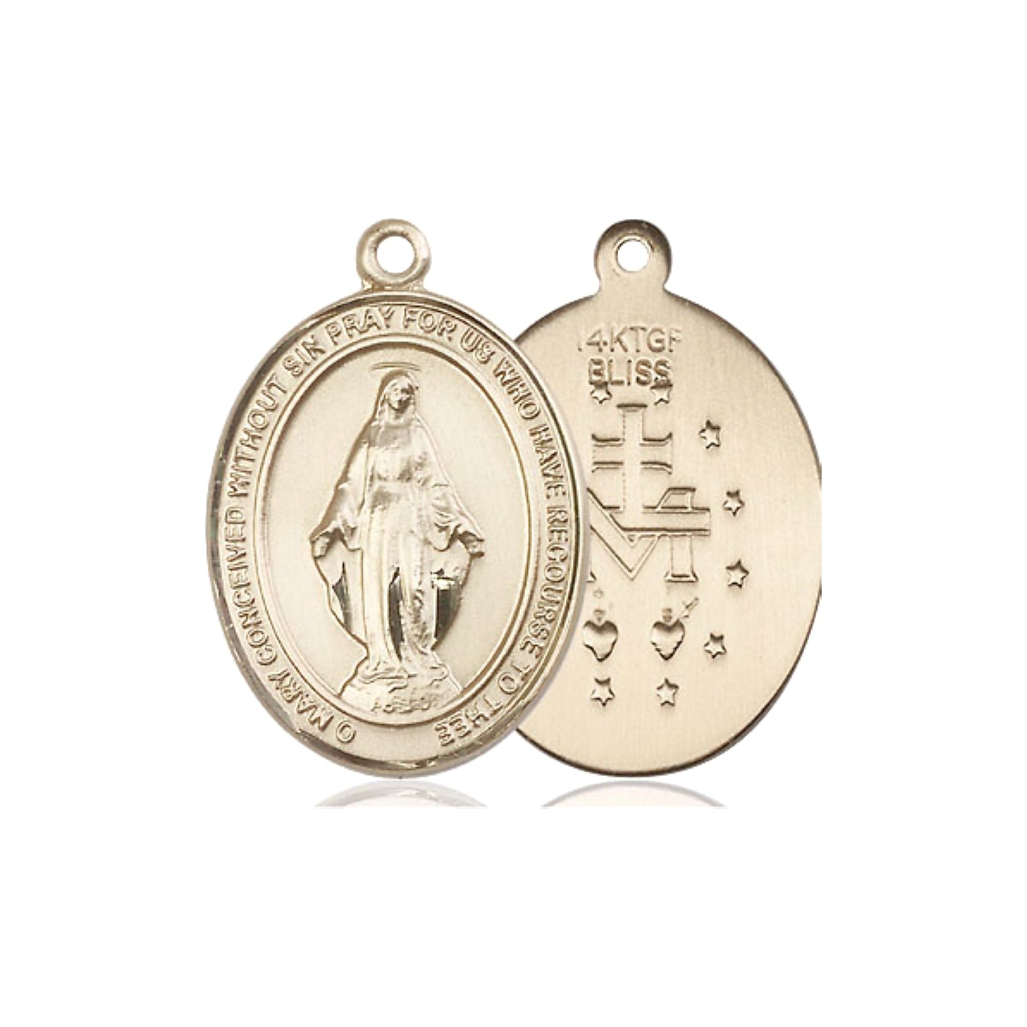 14kt Gold Filled Miraculous Pendant w/ chain