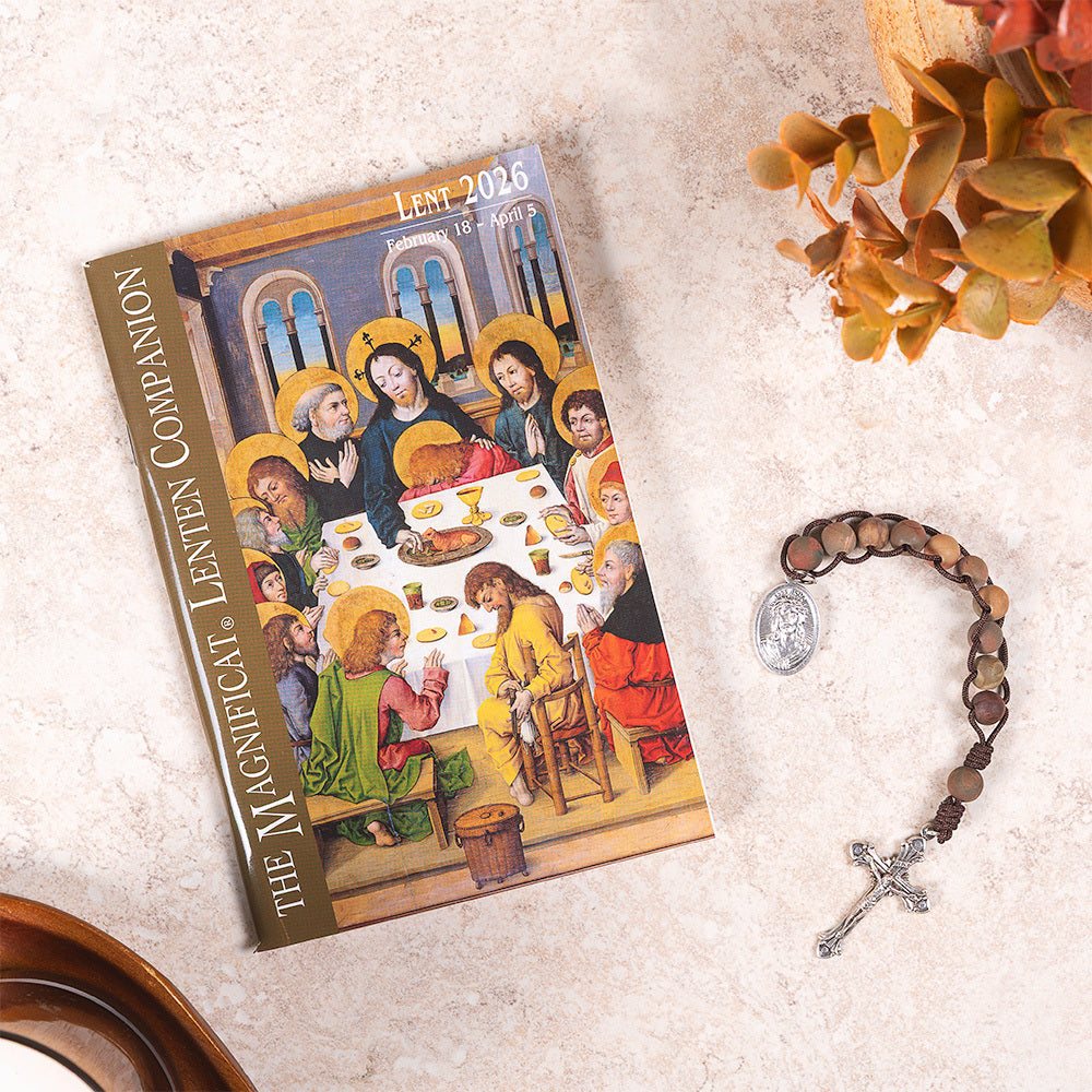 Magnificat Lenten Companion & Ecce Homo Sacrifice Tenner Rosary (Gift Set)