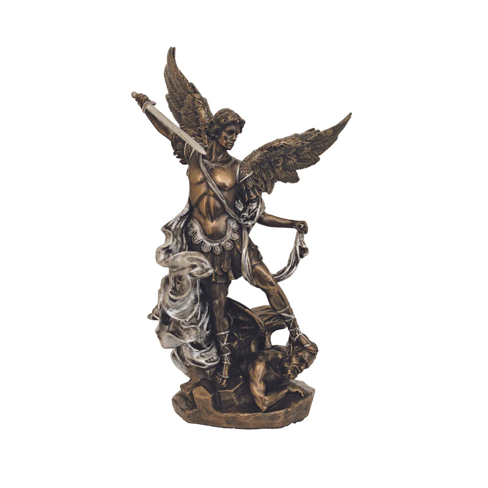 St. Michael Victorious Cold Cast Bronze Statue - 11"