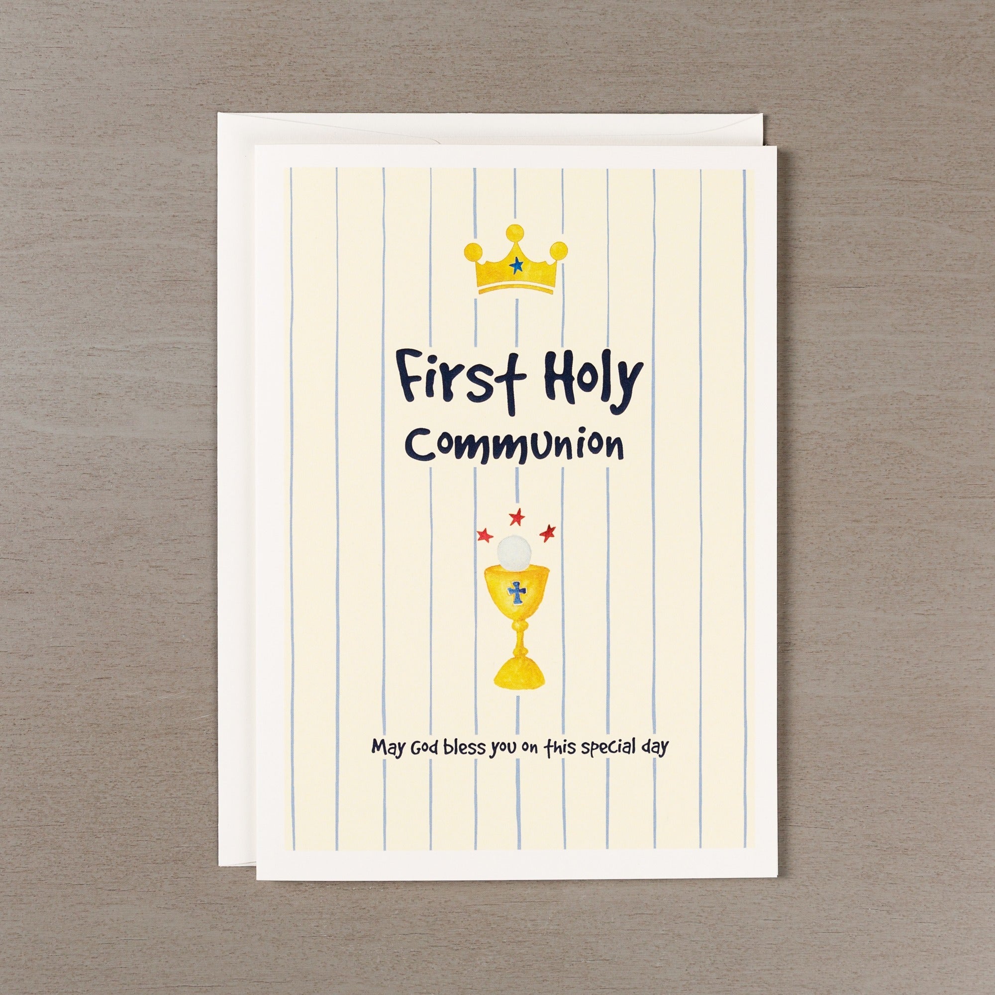 First Communion Boy's Watercolor Card w/ Envelope