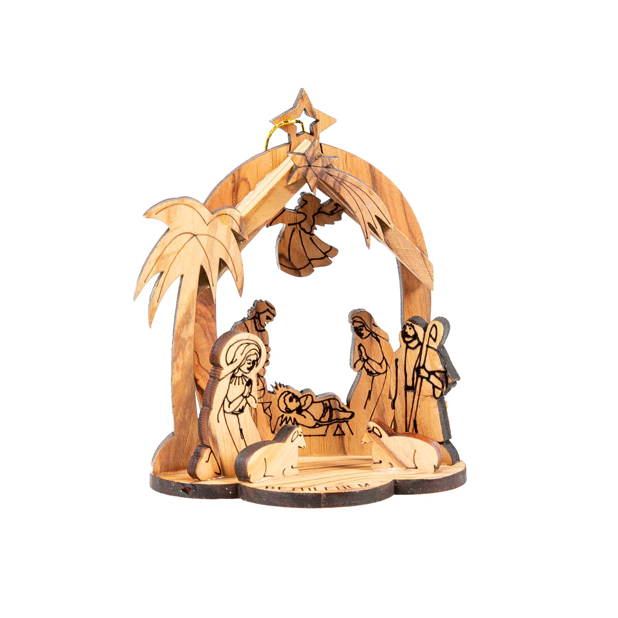 Holy Land Olive Wood Nativity Grotto - Small