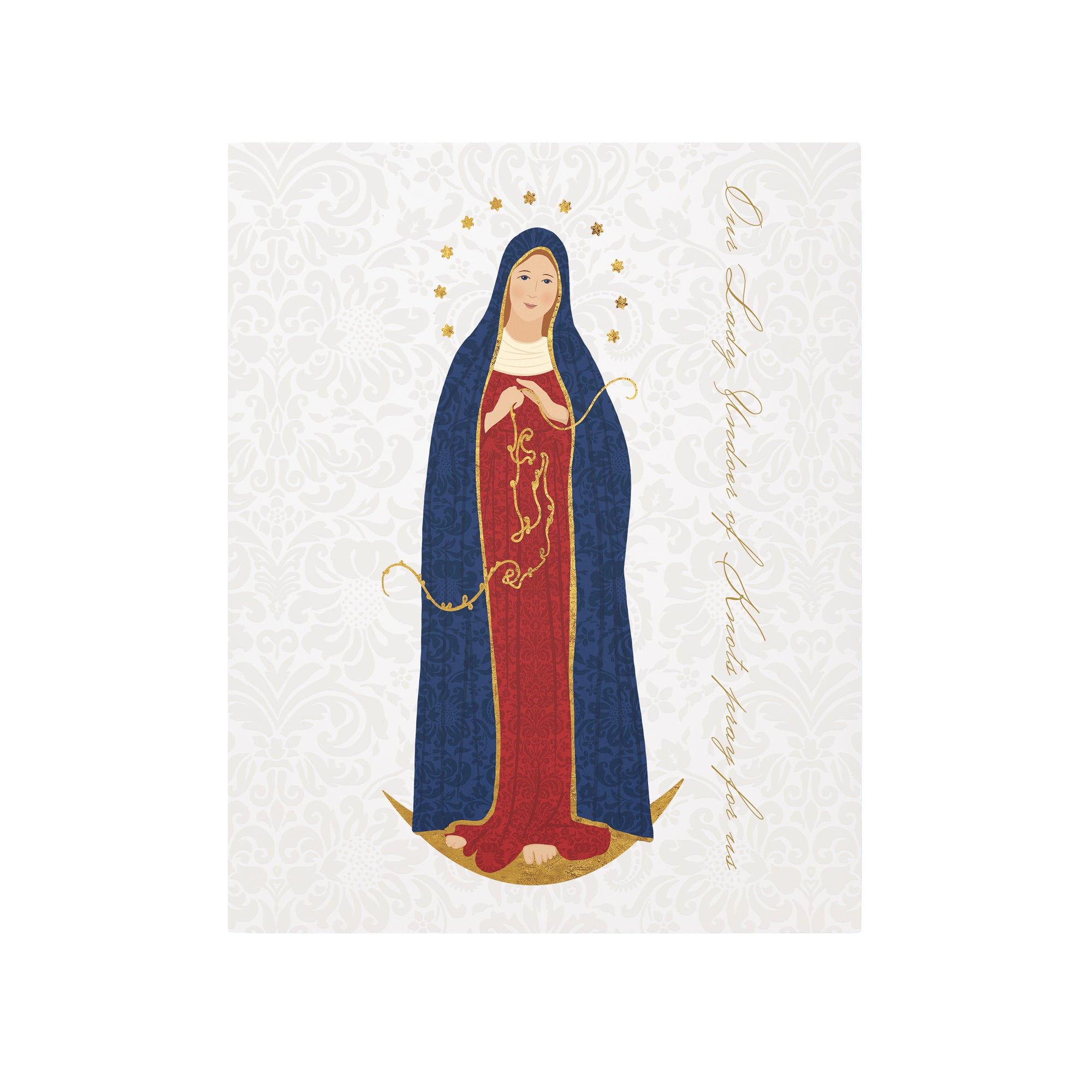 Our Lady Undoer of Knots Toile Art Plaque - 8" x 10"