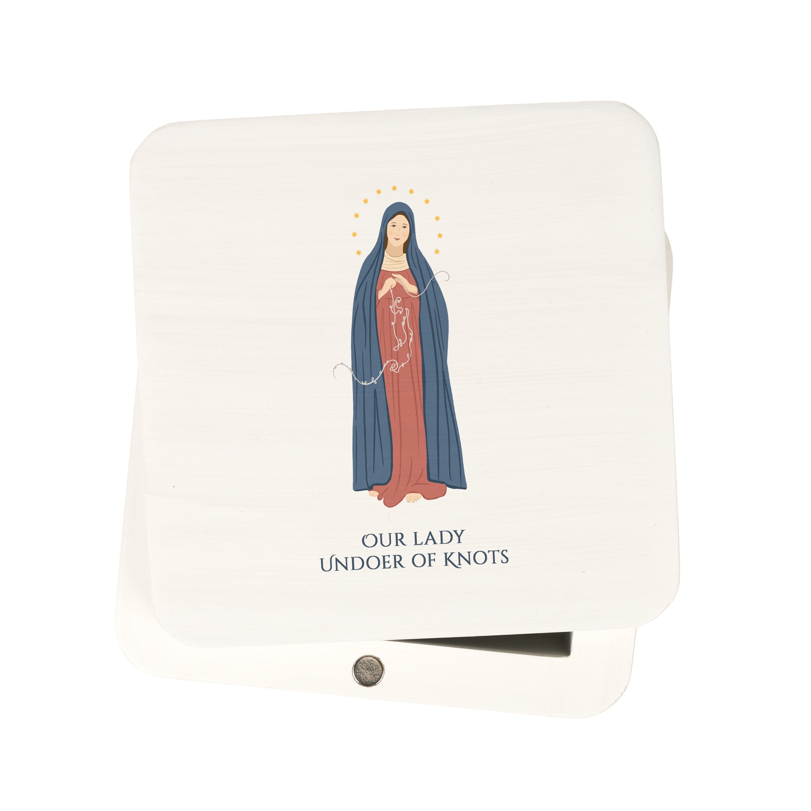 Our Lady Undoer of Knots White Magnetic box