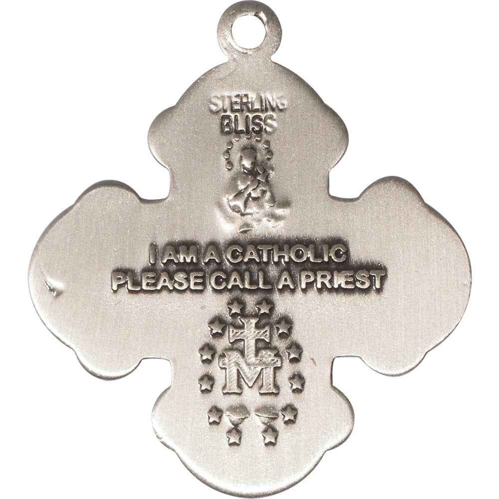 Sterling Silver 4-Way Pendant 1 1/4 X 1"