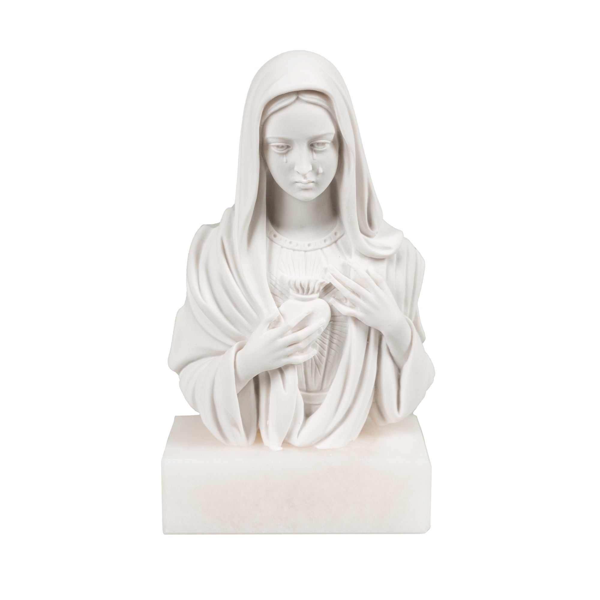 Immaculate Heart Italian Alabaster Bust - 5.5"