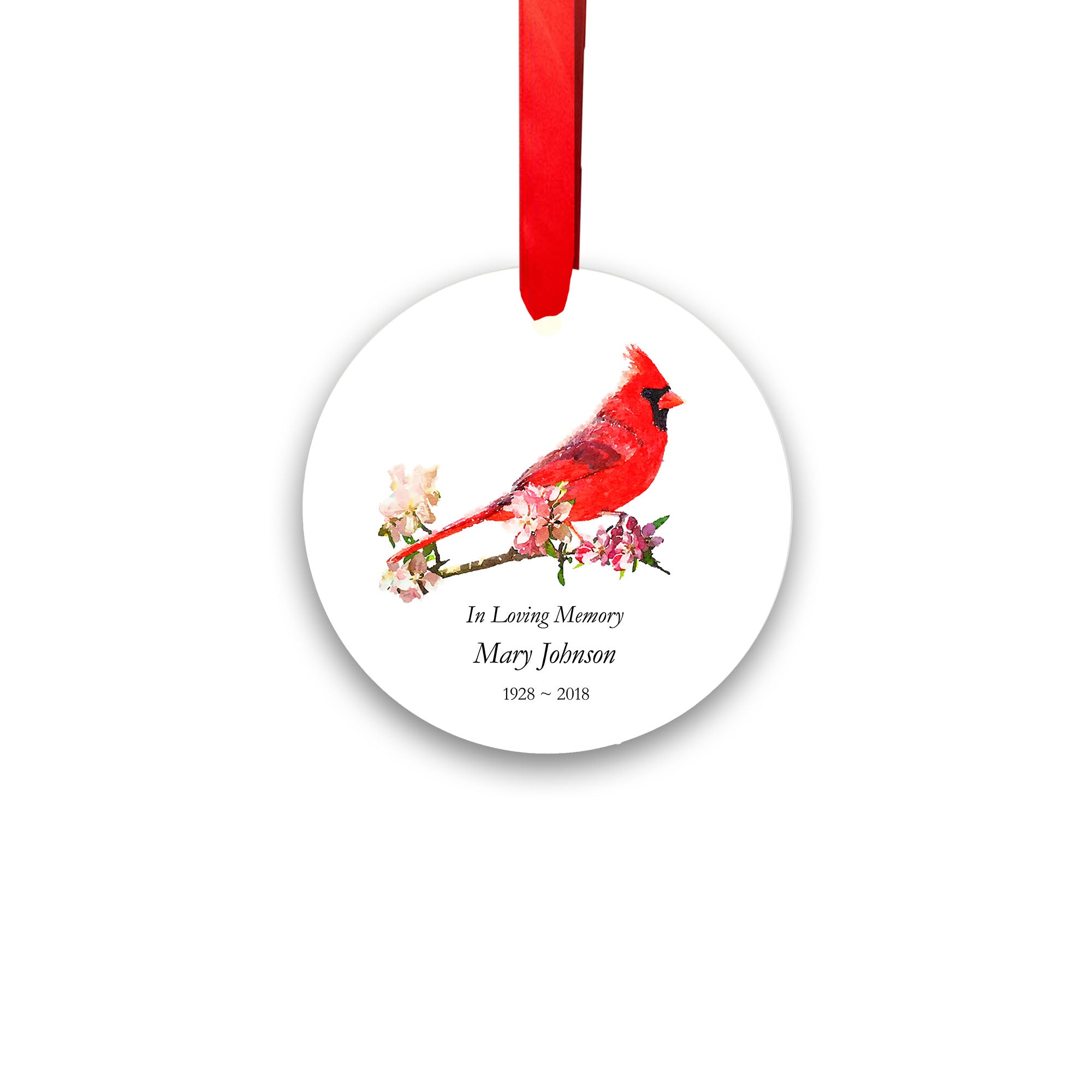 Personalized Cardinal Memorial Ornament