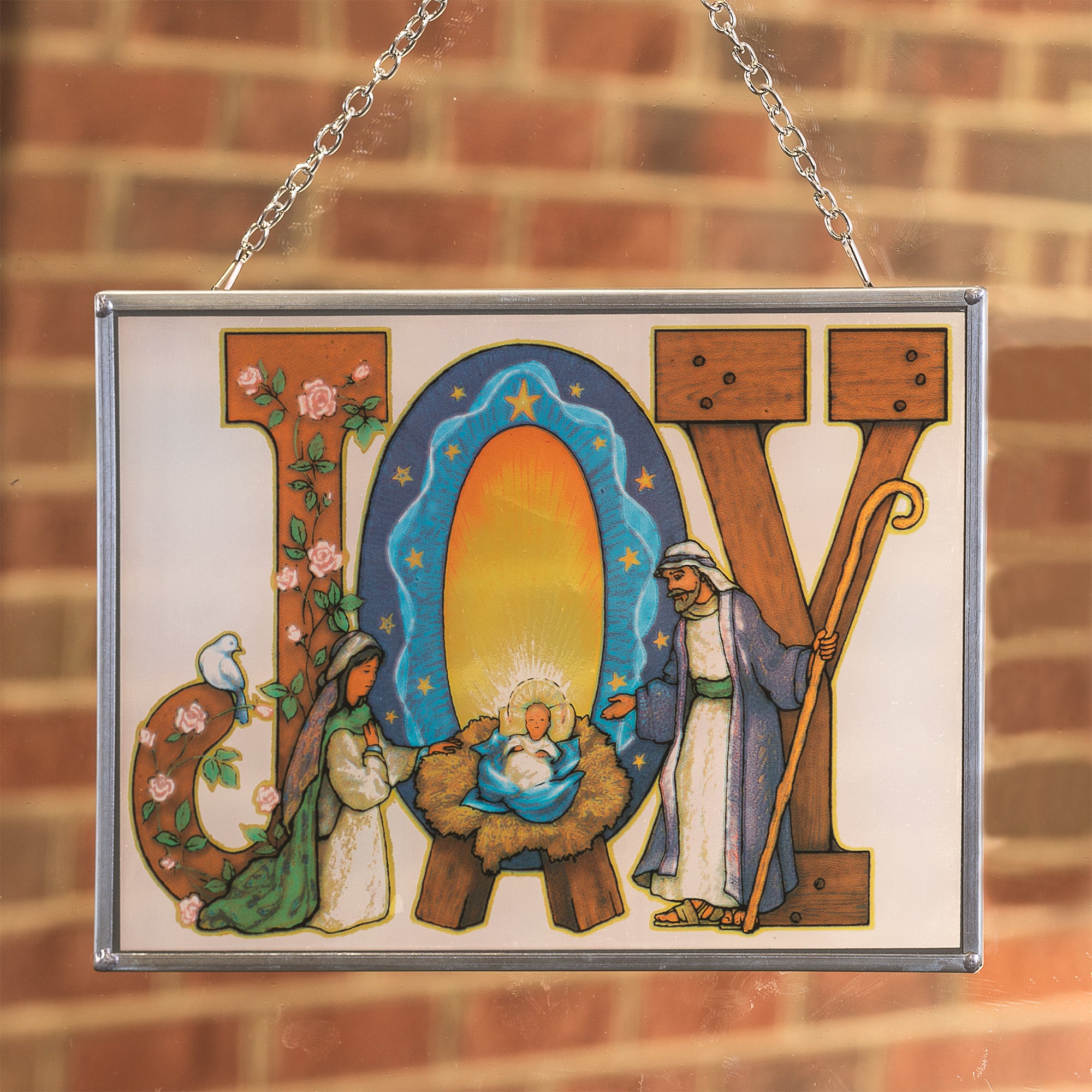 Joy Nativity Stained Glass